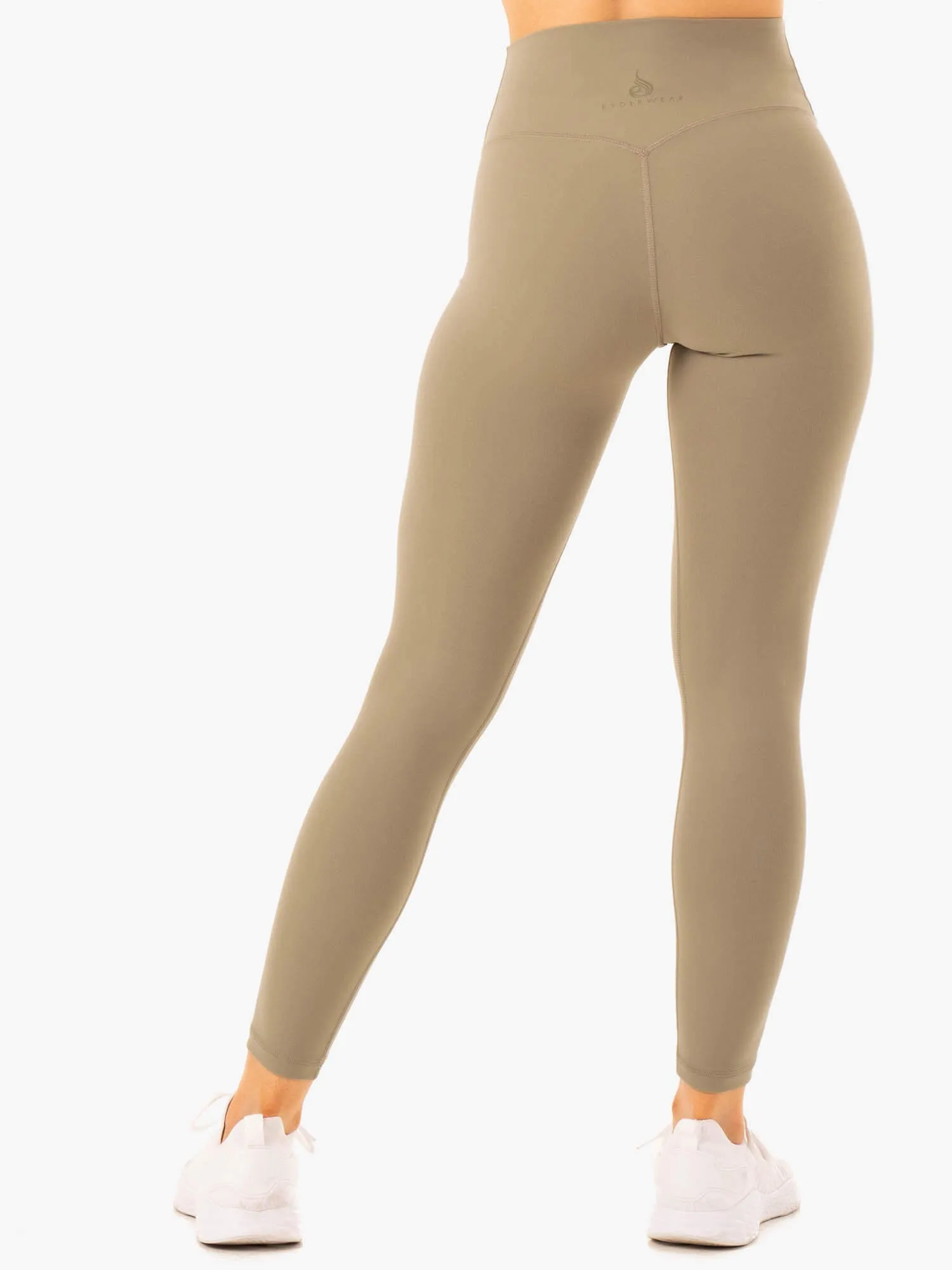 NKD Refine High Waisted Leggings - Khaki Moisture wicking