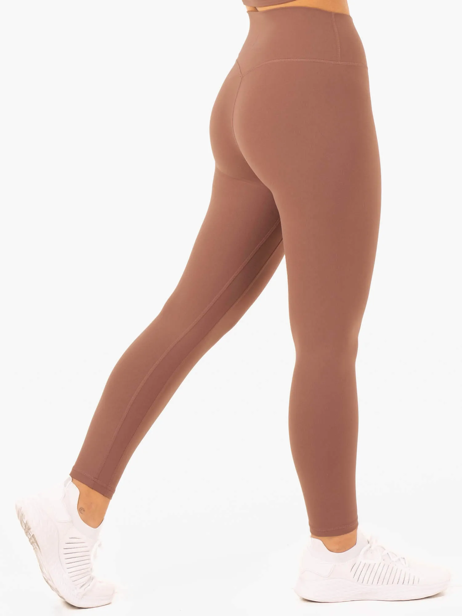 NKD Refine High Waisted Leggings - Mocha Comfort fit fabric