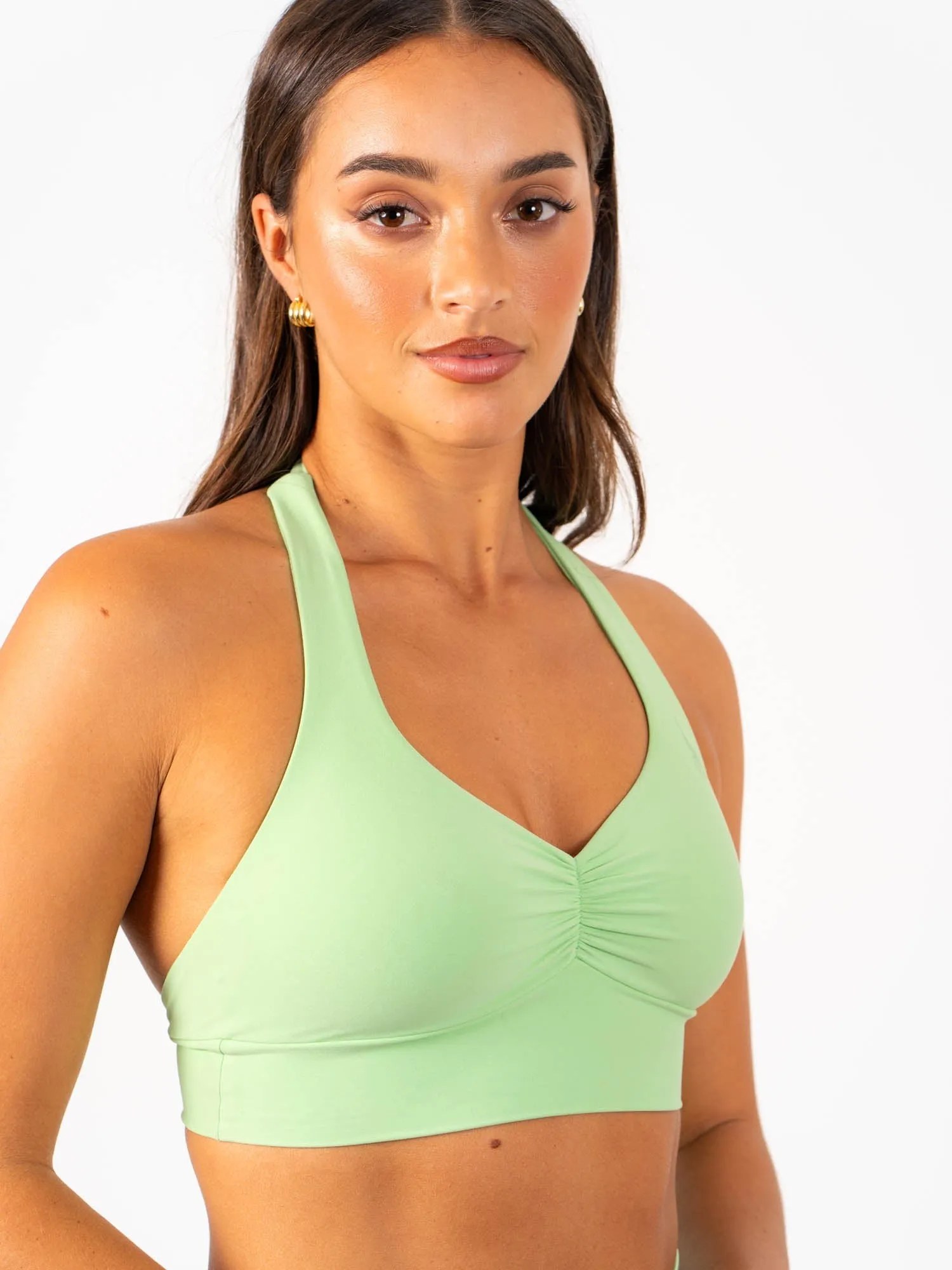 NKD Scrunch Halter Bra - Green Glow Full Coverage