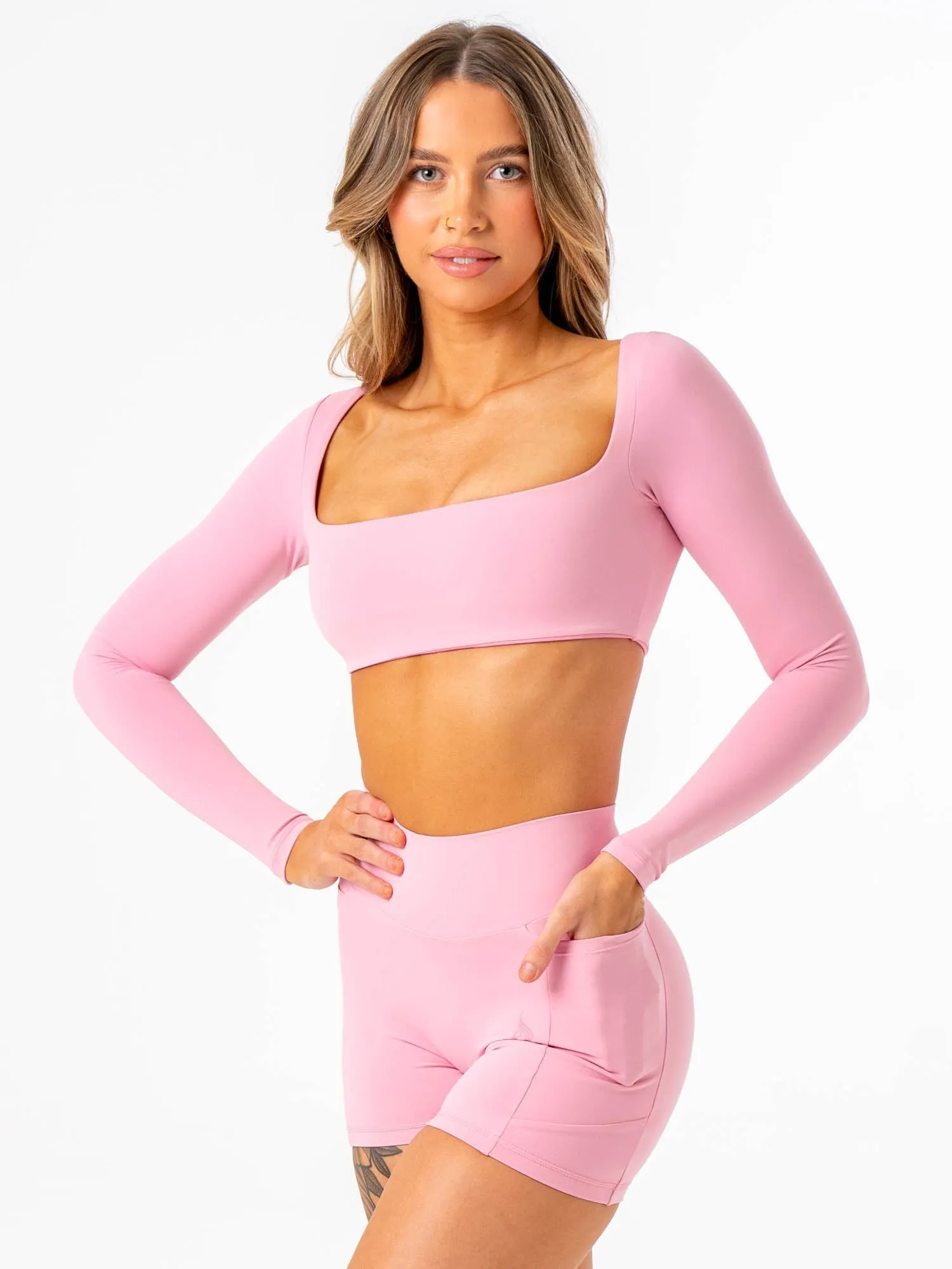 NKD Square Neck Top - Pink Sugar urban casual