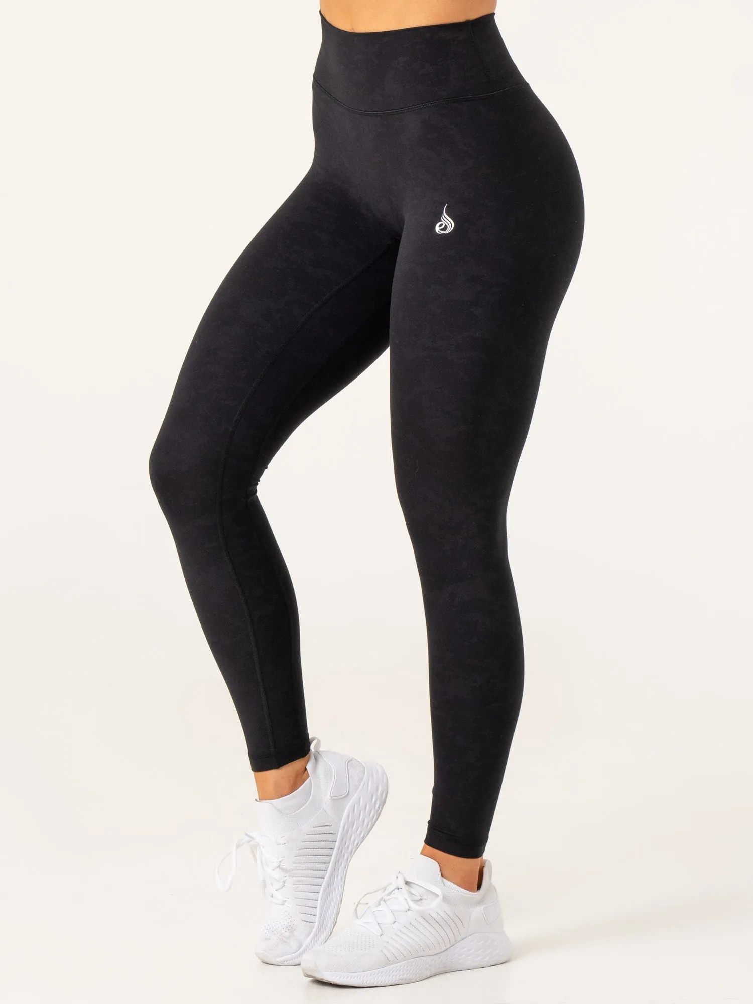 NKD Stonewash High Waisted Leggings - Black Stonewash Body hug