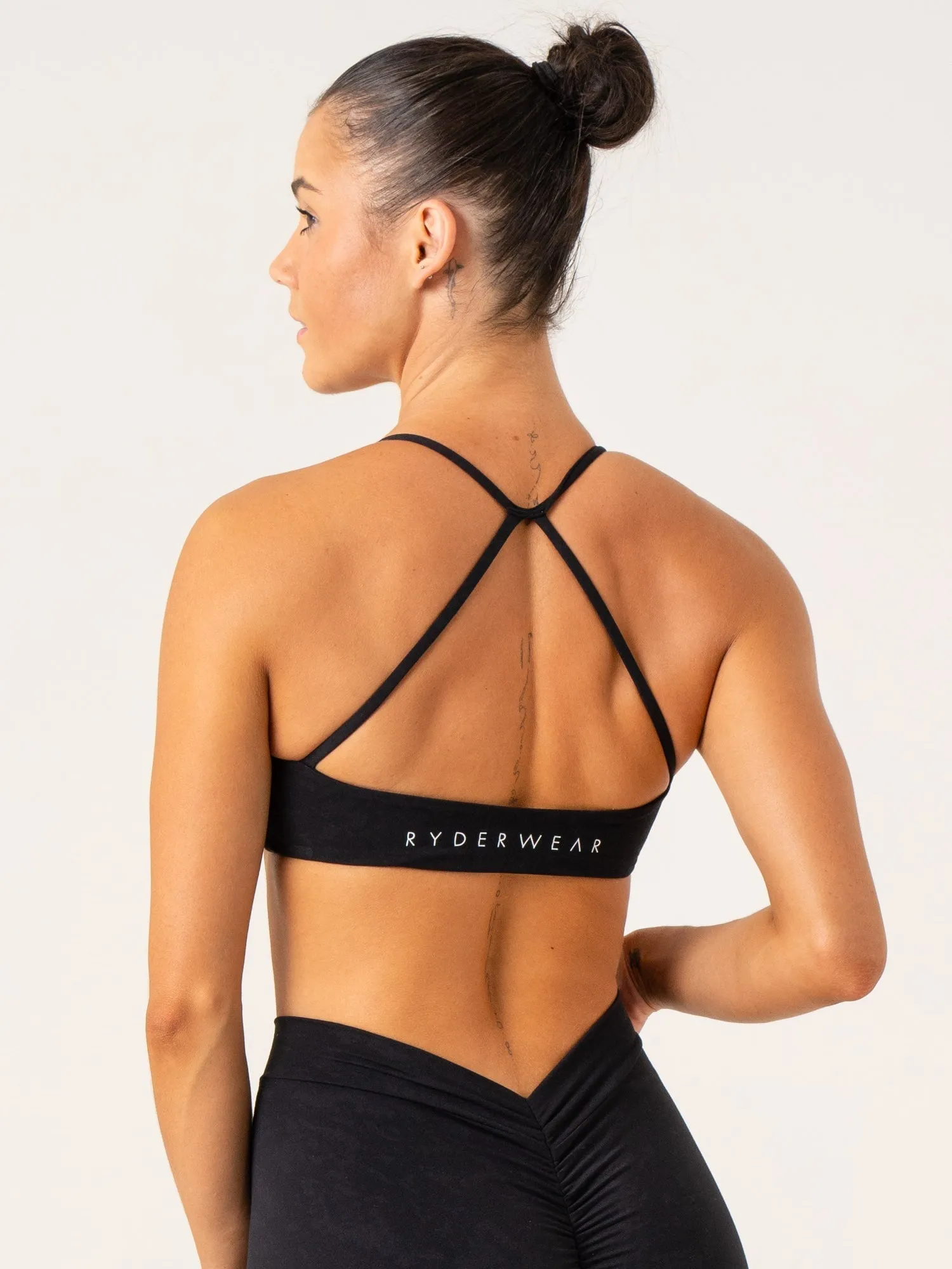 NKD Stonewash Sports Bra - Black Stonewash Slip Guard