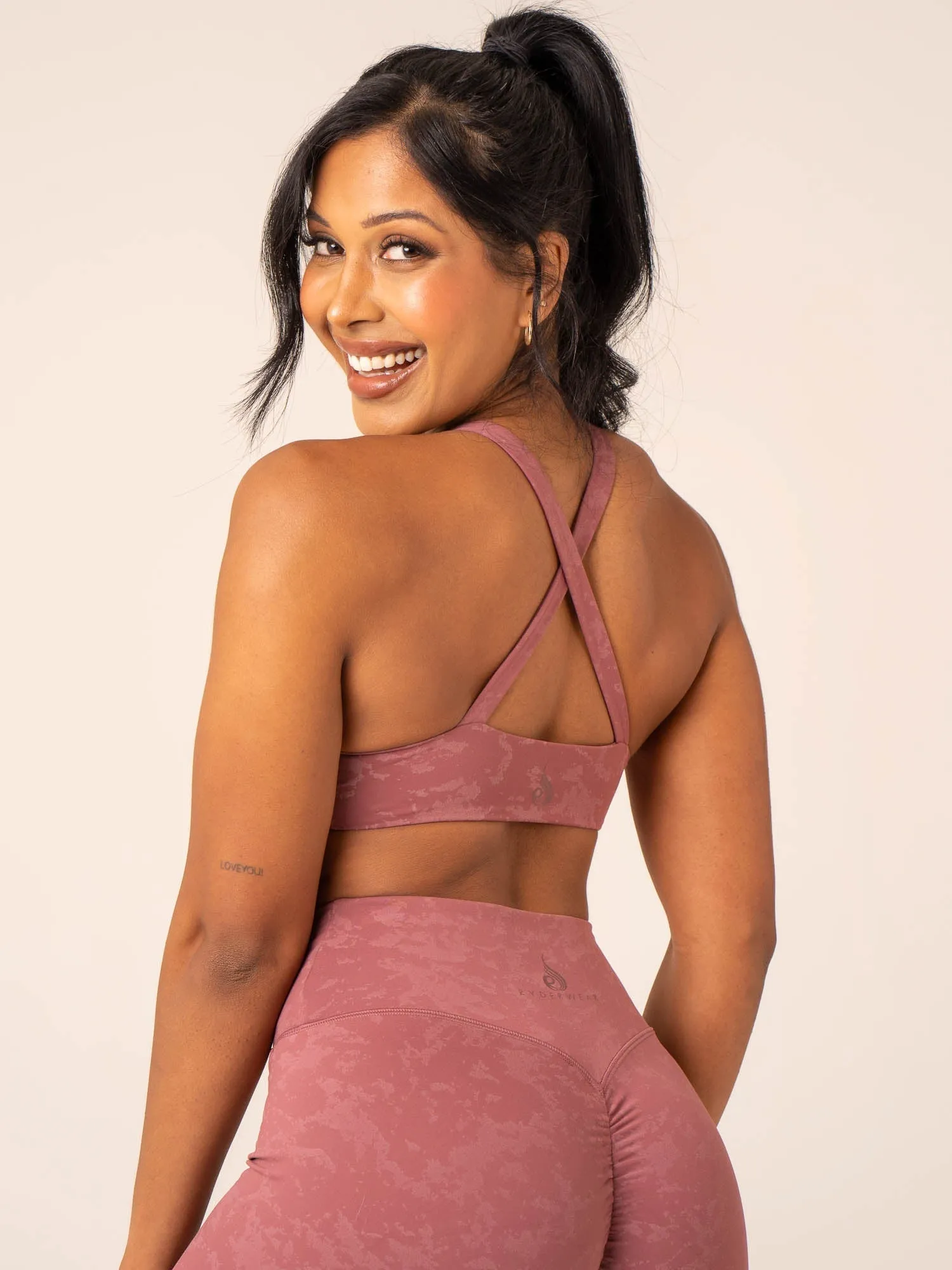 NKD Stonewash Twist Sports Bra - Boysenberry Stonewash Modern Style