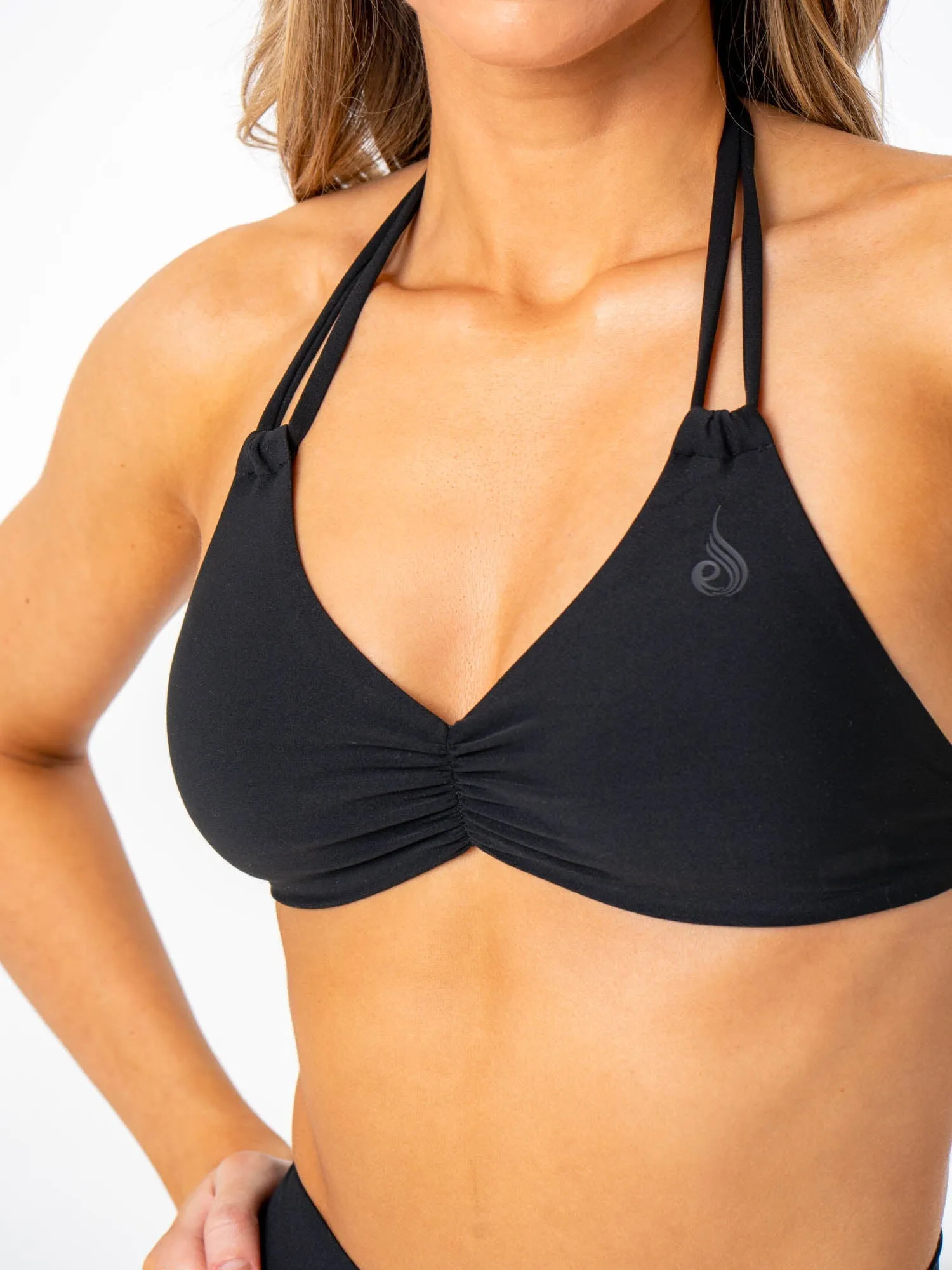 NKD Twin Strap Halter Bra - Black Multi Purpose