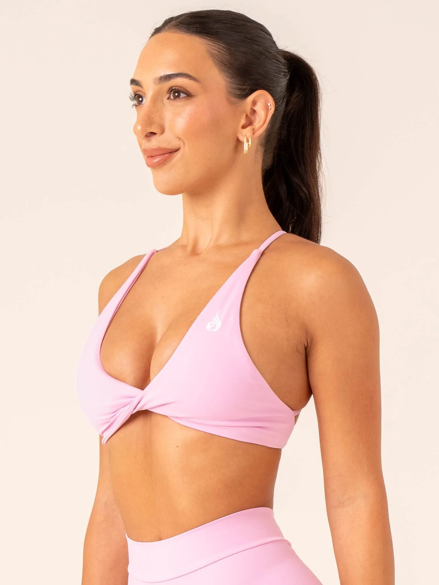 NKD Twist Sports Bra - Candy Pink Durable Fit