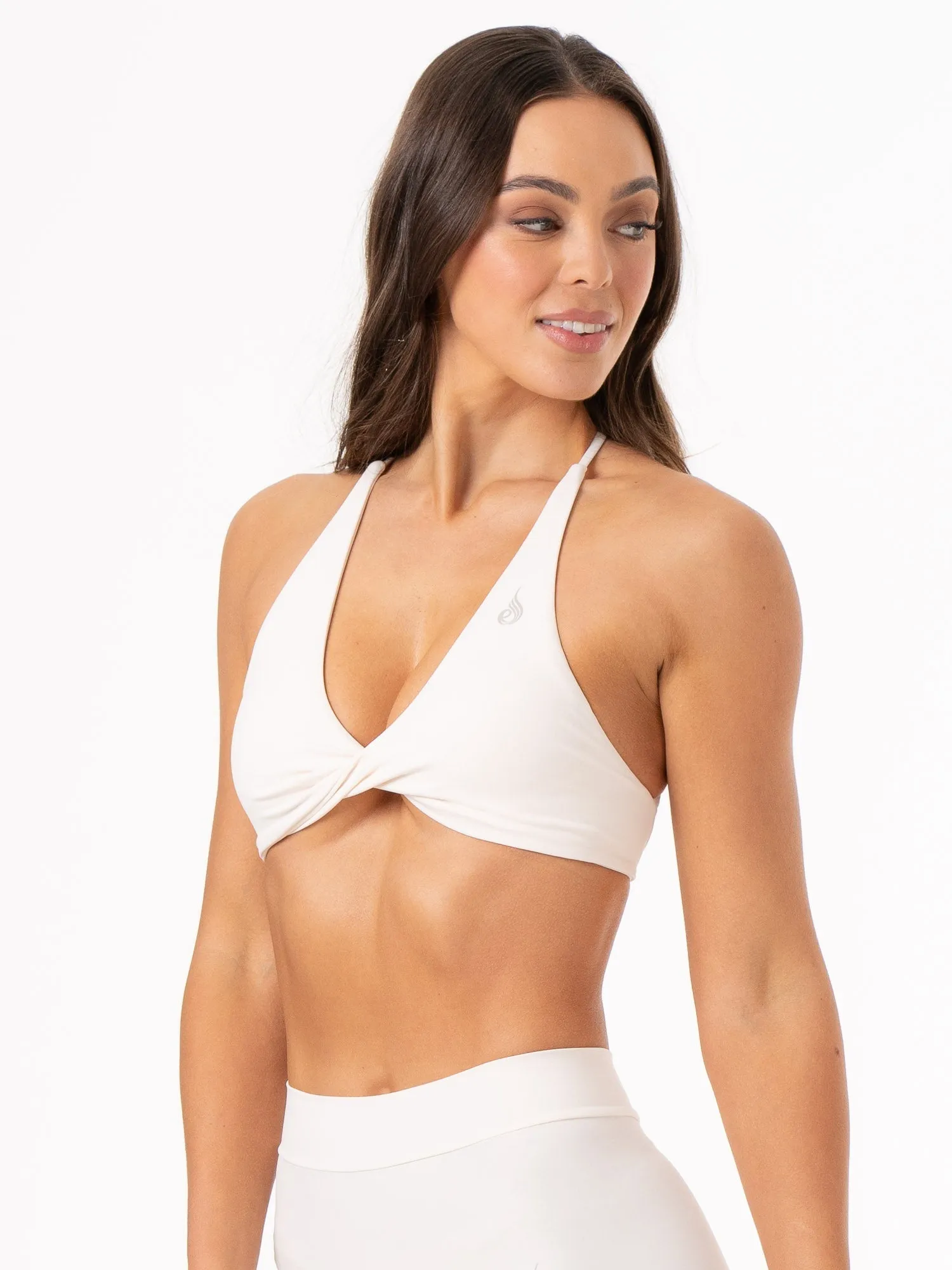 NKD Twist Sports Bra - Ivory High Elastic