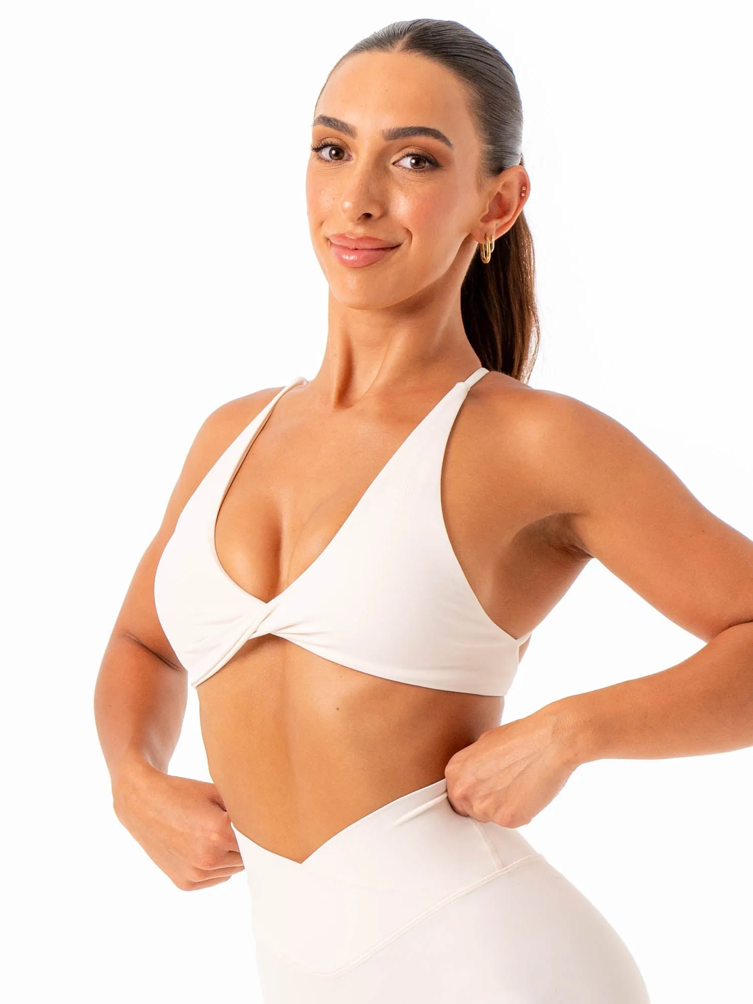 NKD Twist Sports Bra - Off White Seamless Work