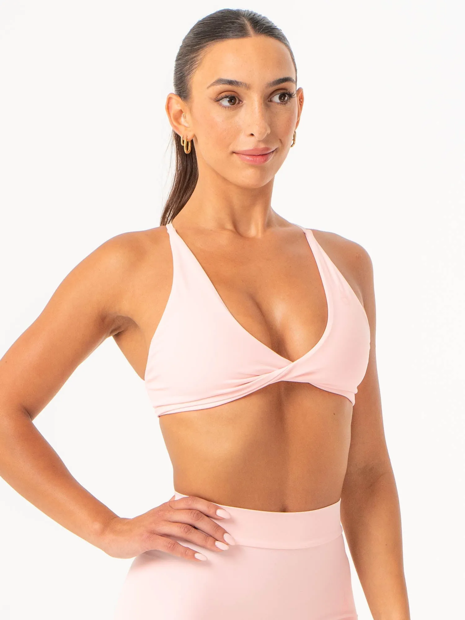 NKD Twist Sports Bra - Pink Musk Quick Dry