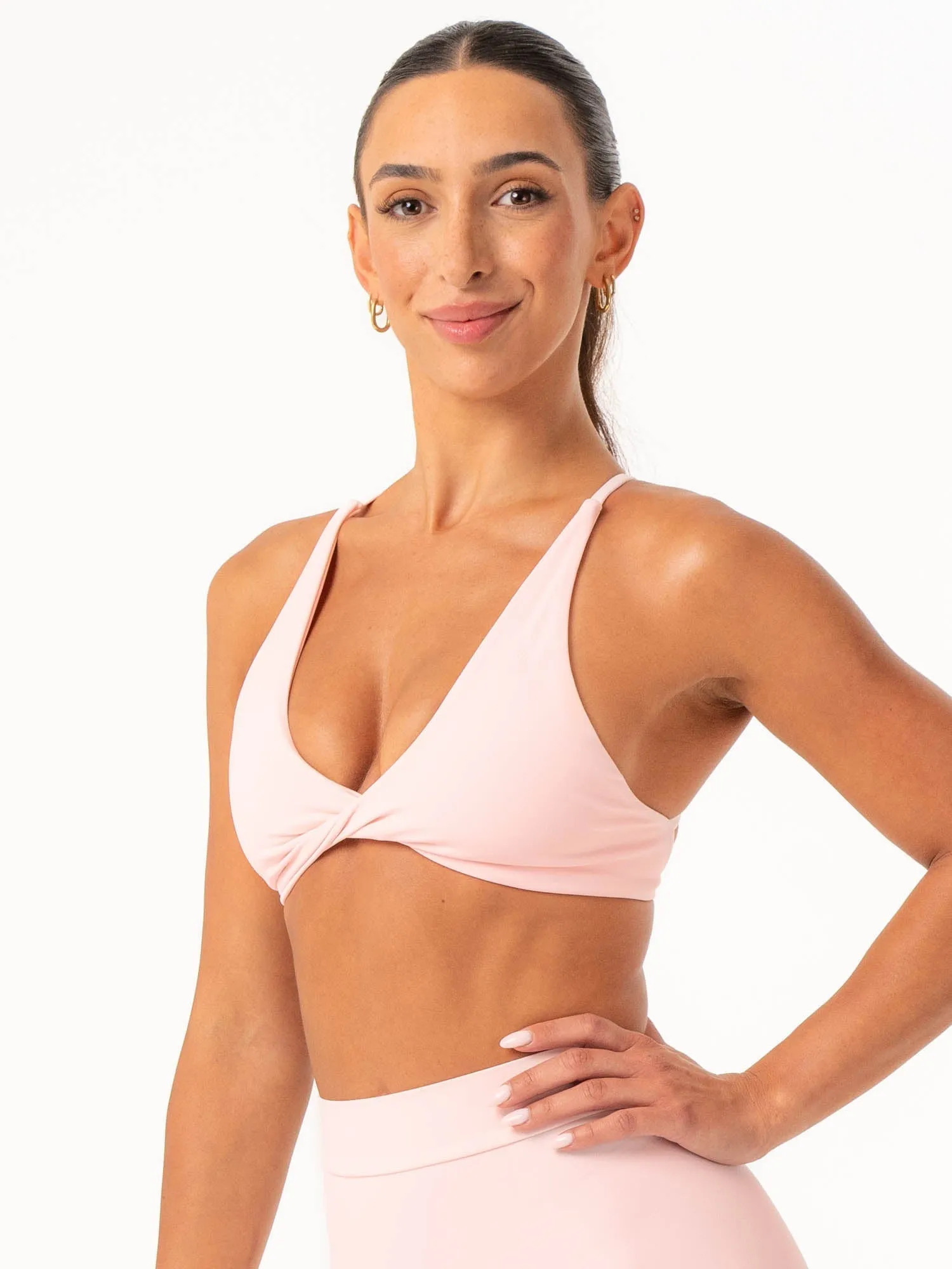 NKD Twist Sports Bra - Pink Musk Light Comfort