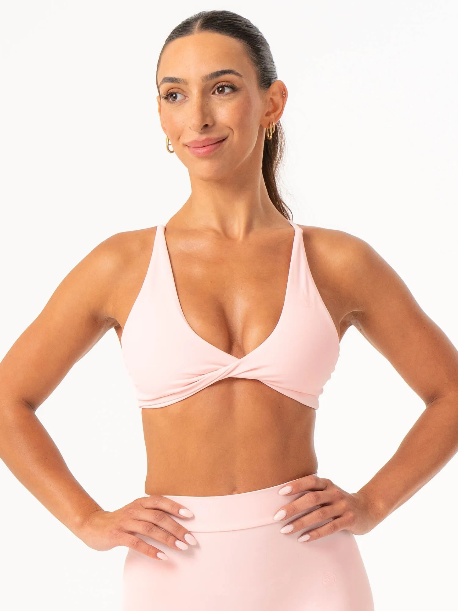 NKD Twist Sports Bra - Pink Musk Compression Fit