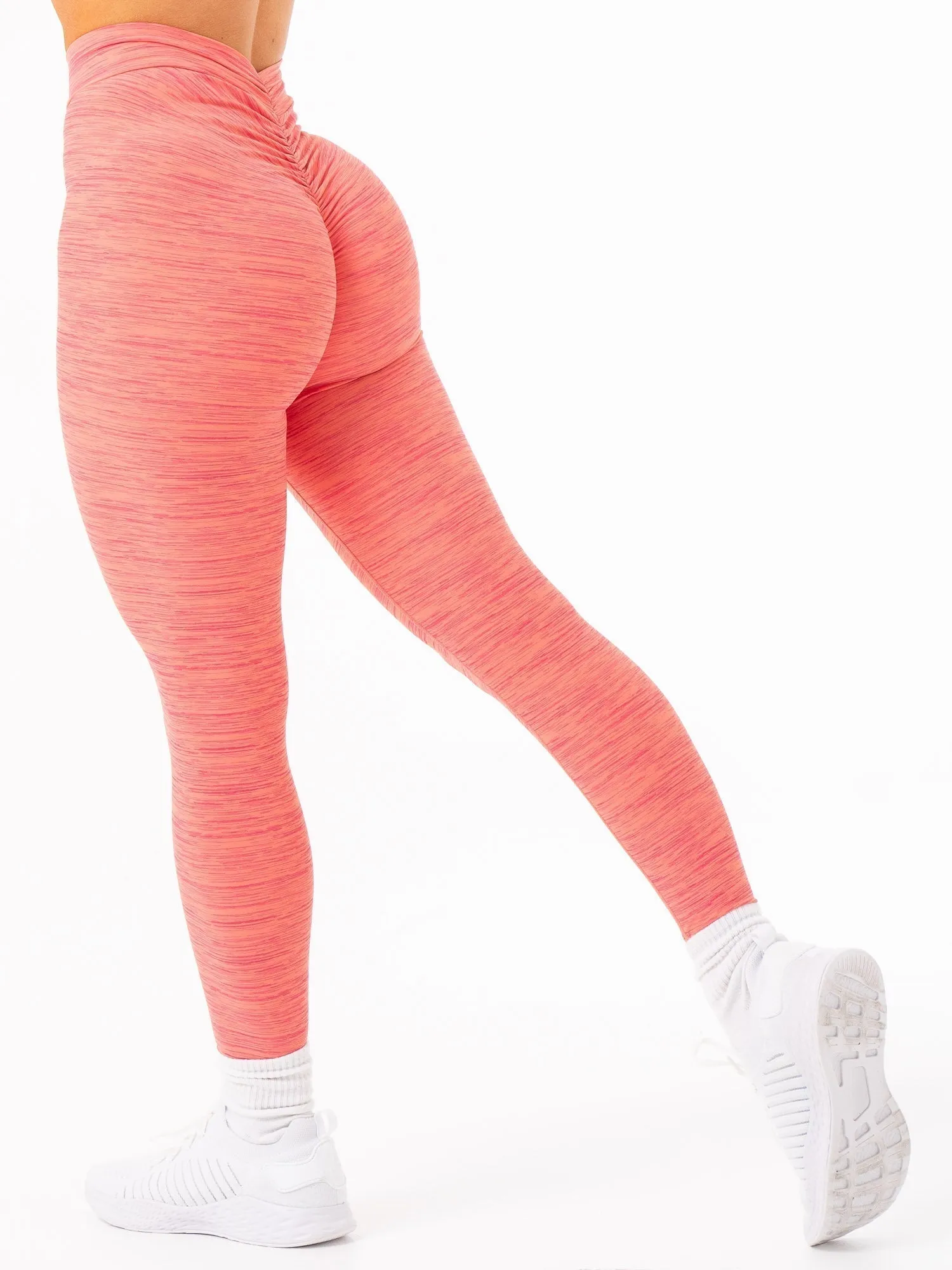 NKD V Scrunch Leggings - Coral Marl Soft touch