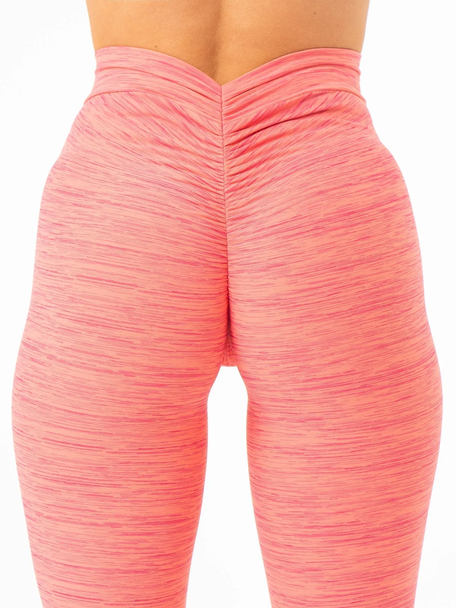 NKD V Scrunch Leggings - Coral Marl Workout ready