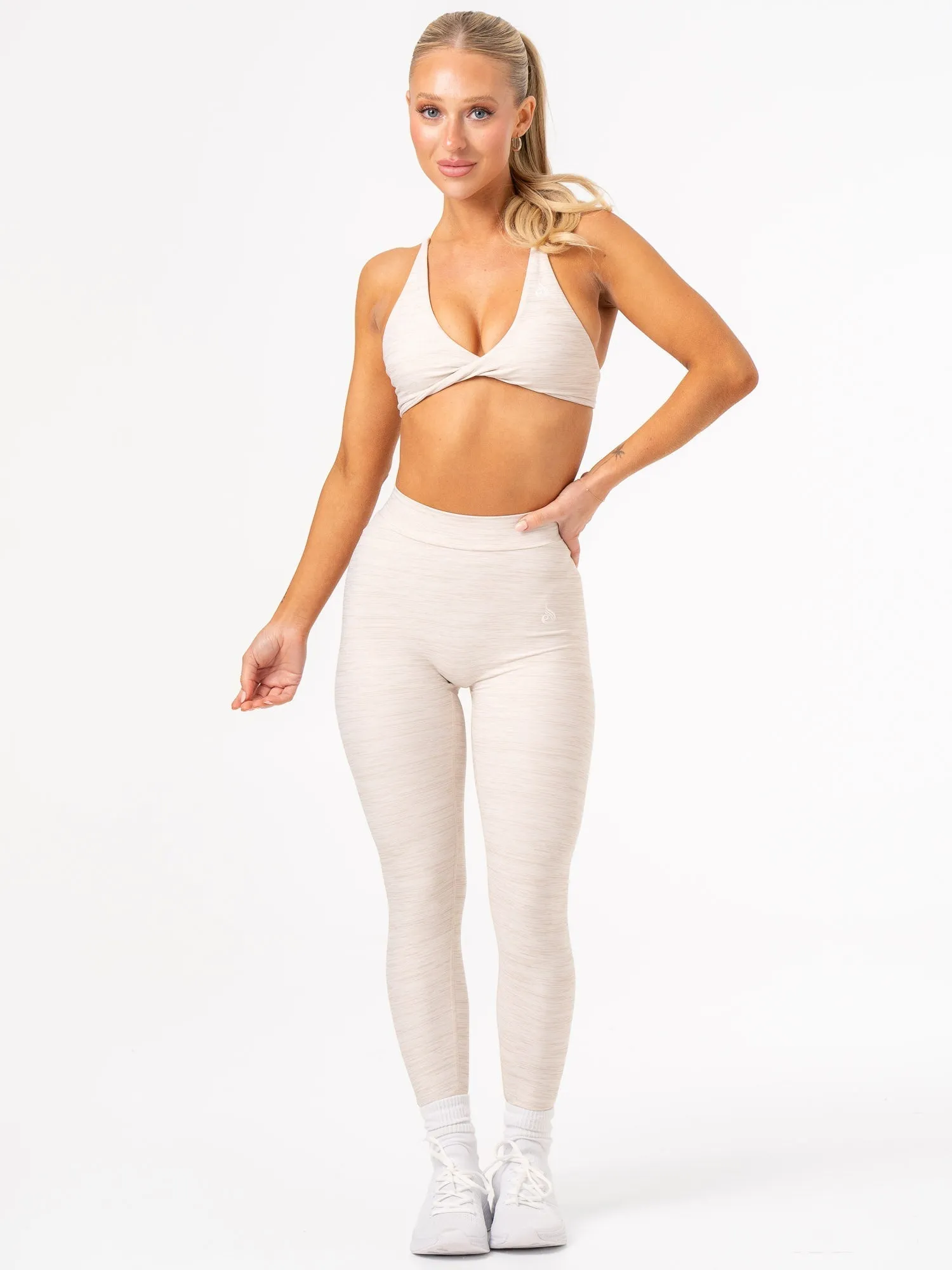 NKD V Scrunch Leggings - Oat Marl Minimal seams