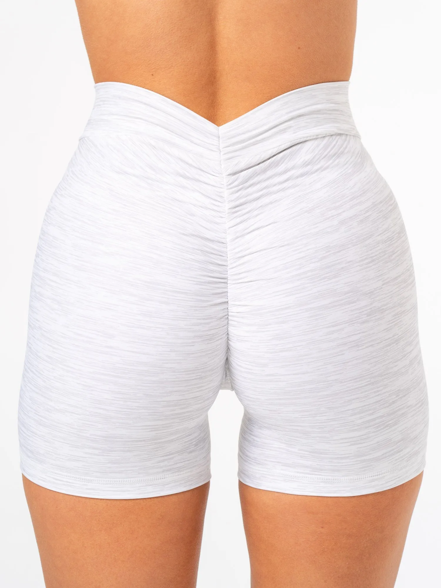 NKD V Scrunch Shorts - Grey Marl compression fit