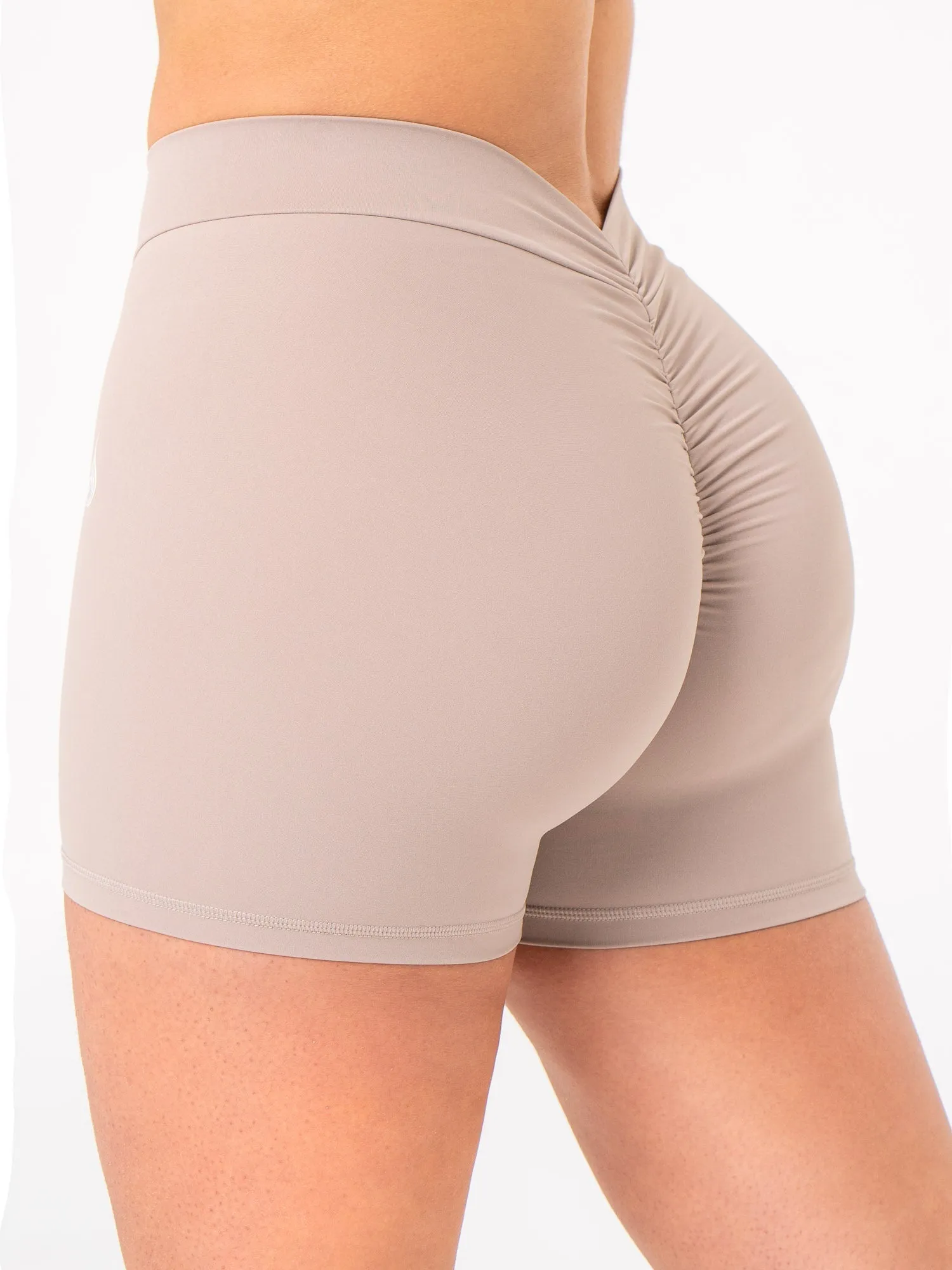 NKD V Scrunch Shorts - Taupe travel gear