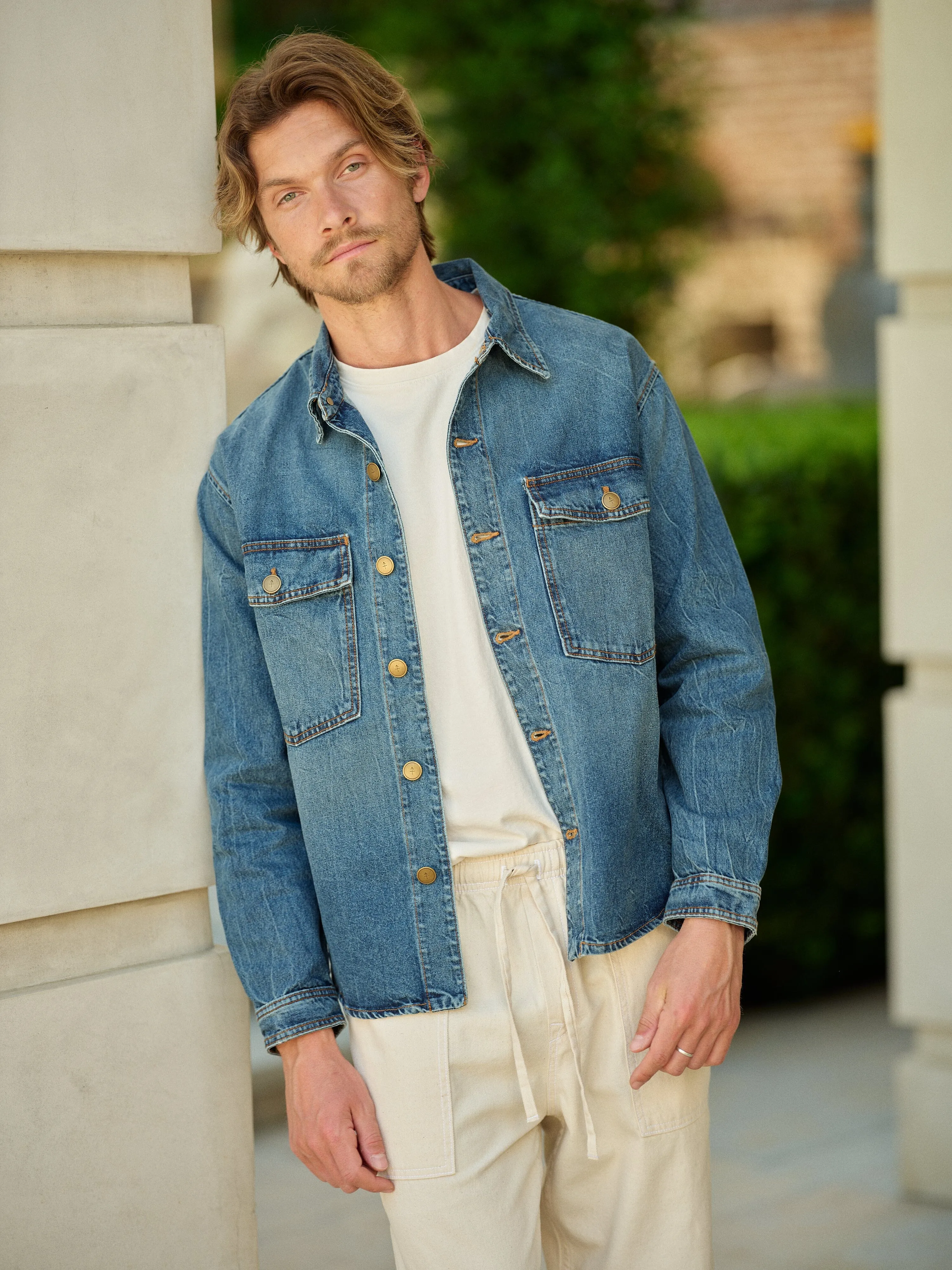 Noah Overshirt in Japanese Denim cool breeze