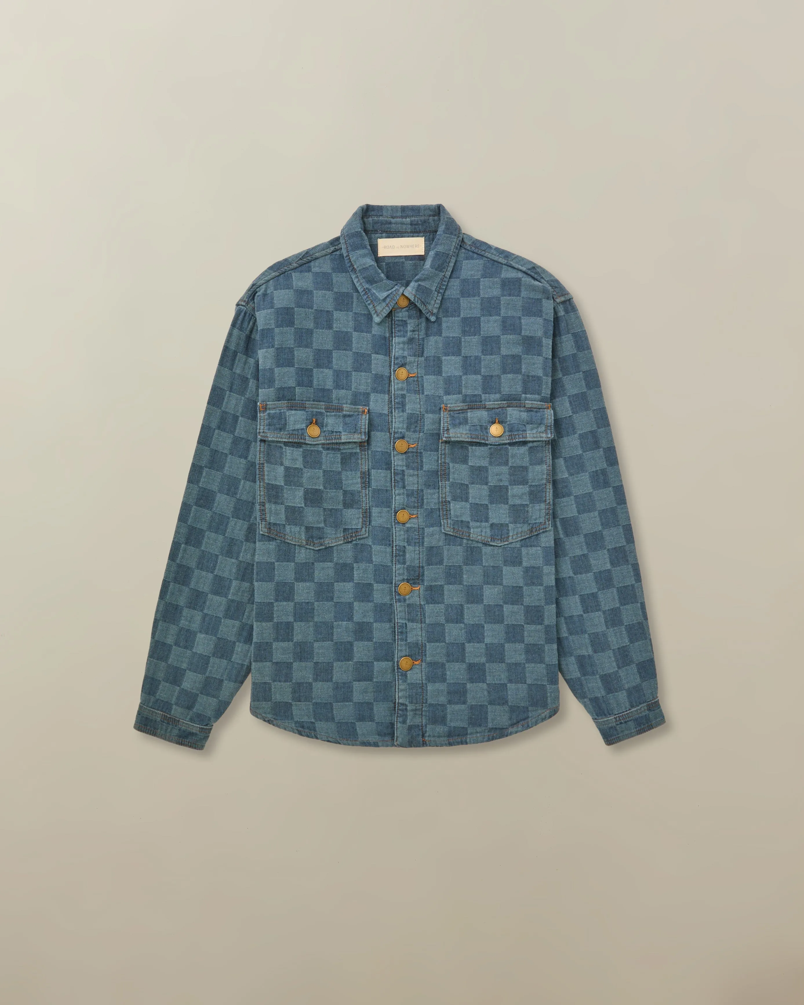 Noah Overshirt in Patchwork Japanese Denim nature trips