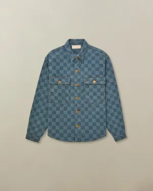 Noah Overshirt in Patchwork Japanese Denim breathable fabric