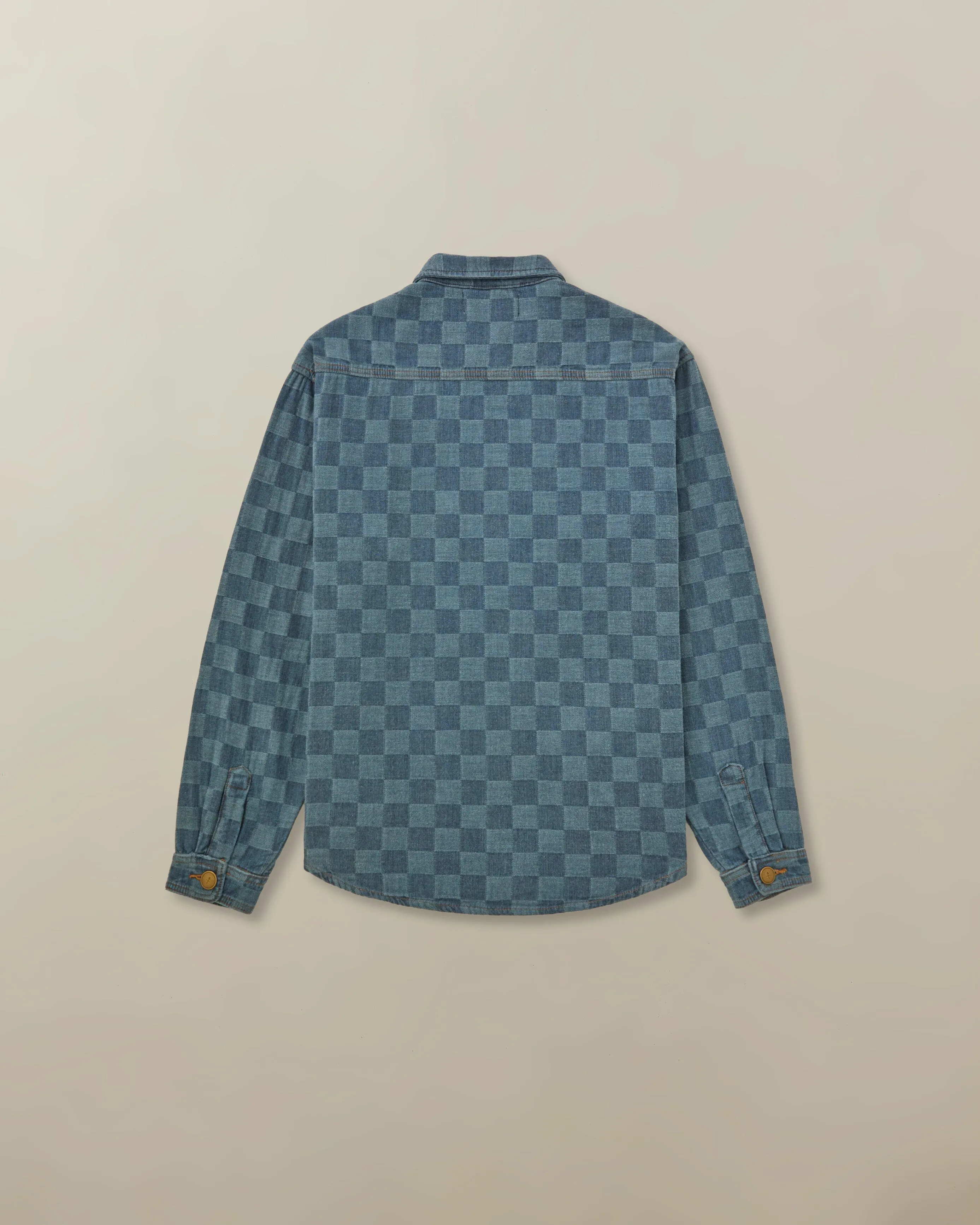 Noah Overshirt in Patchwork Japanese Denim sporty style