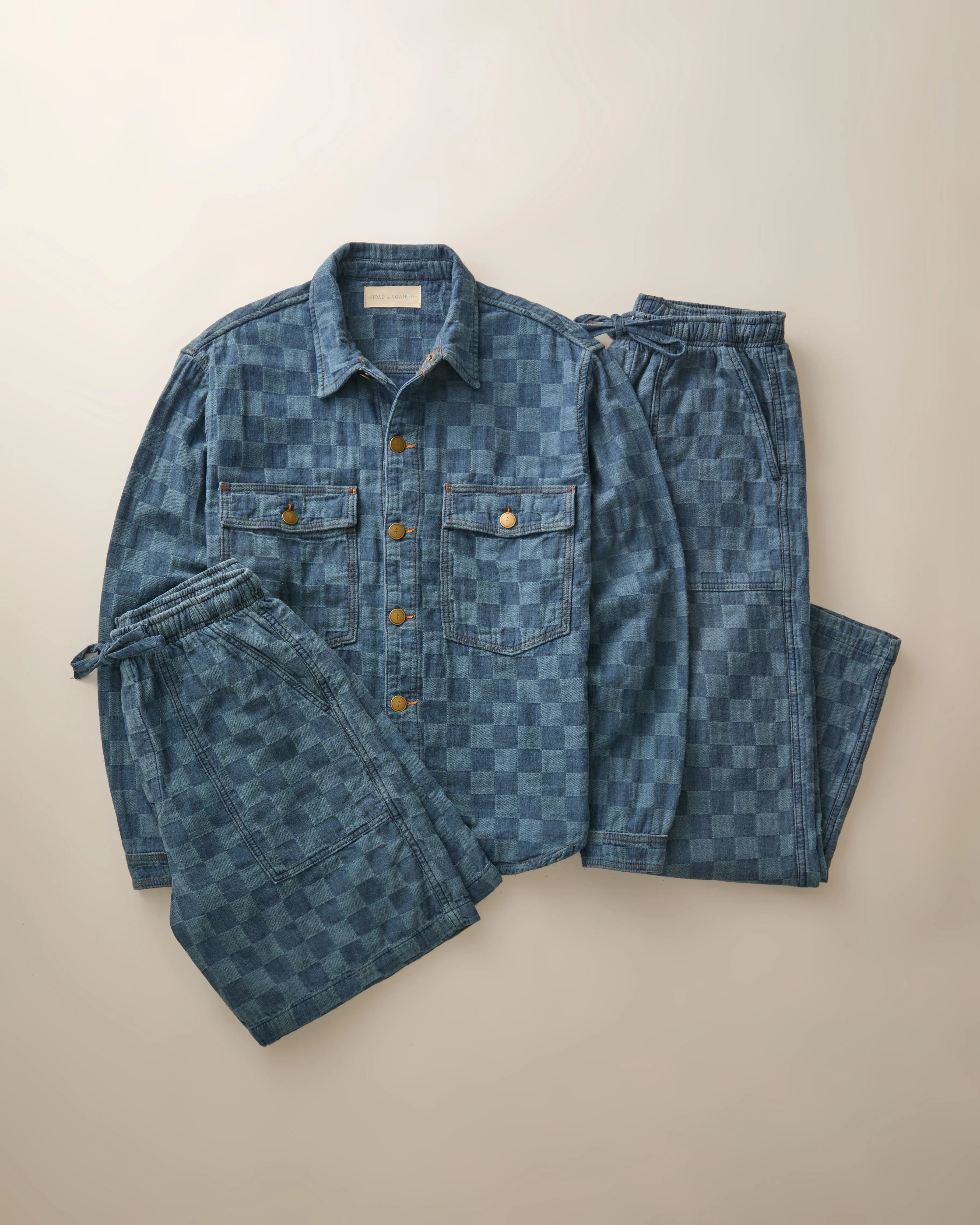 Noah Overshirt in Patchwork Japanese Denim versatile wear