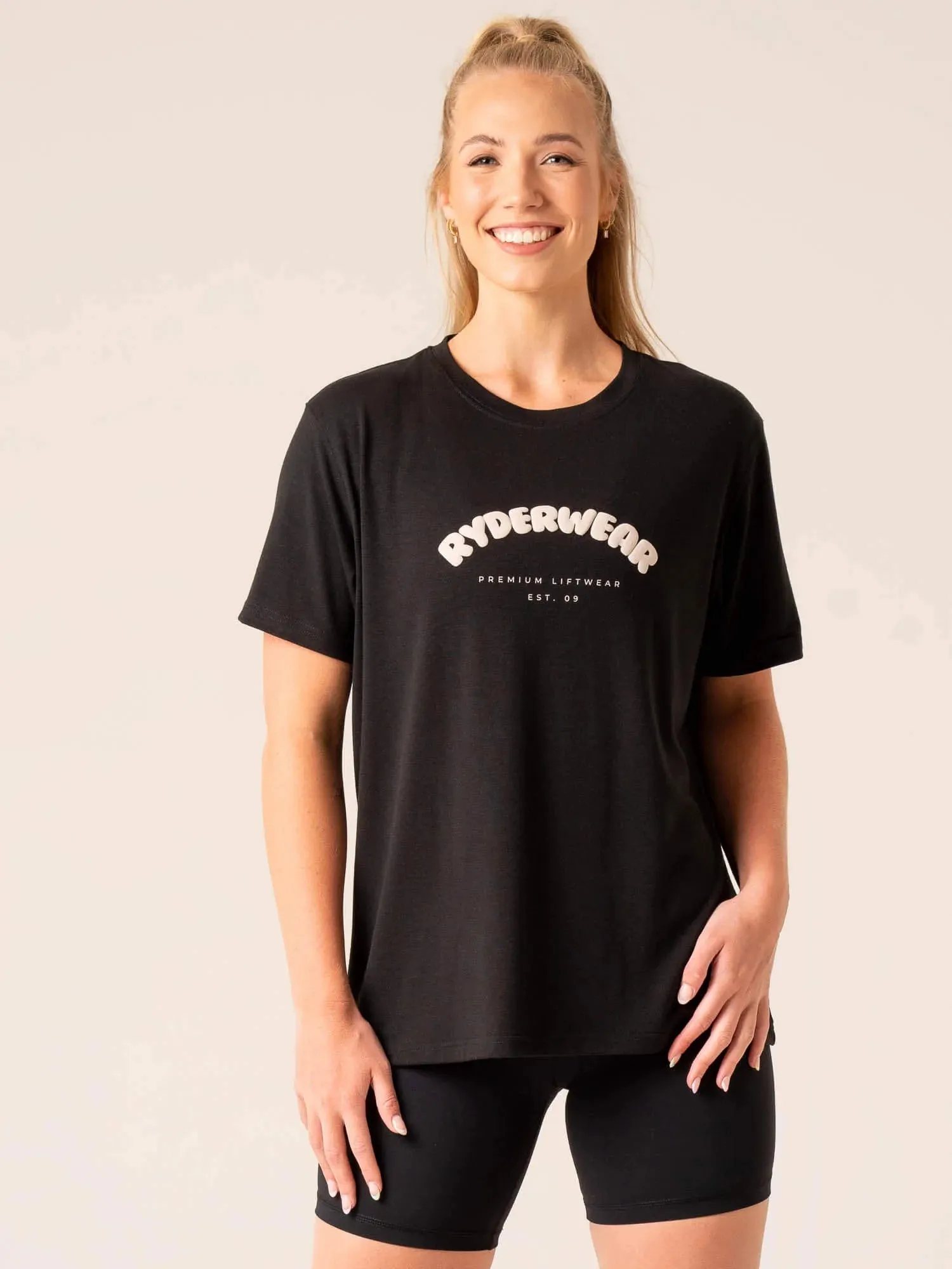 Off Side Longline T-Shirt - Black retro fashion