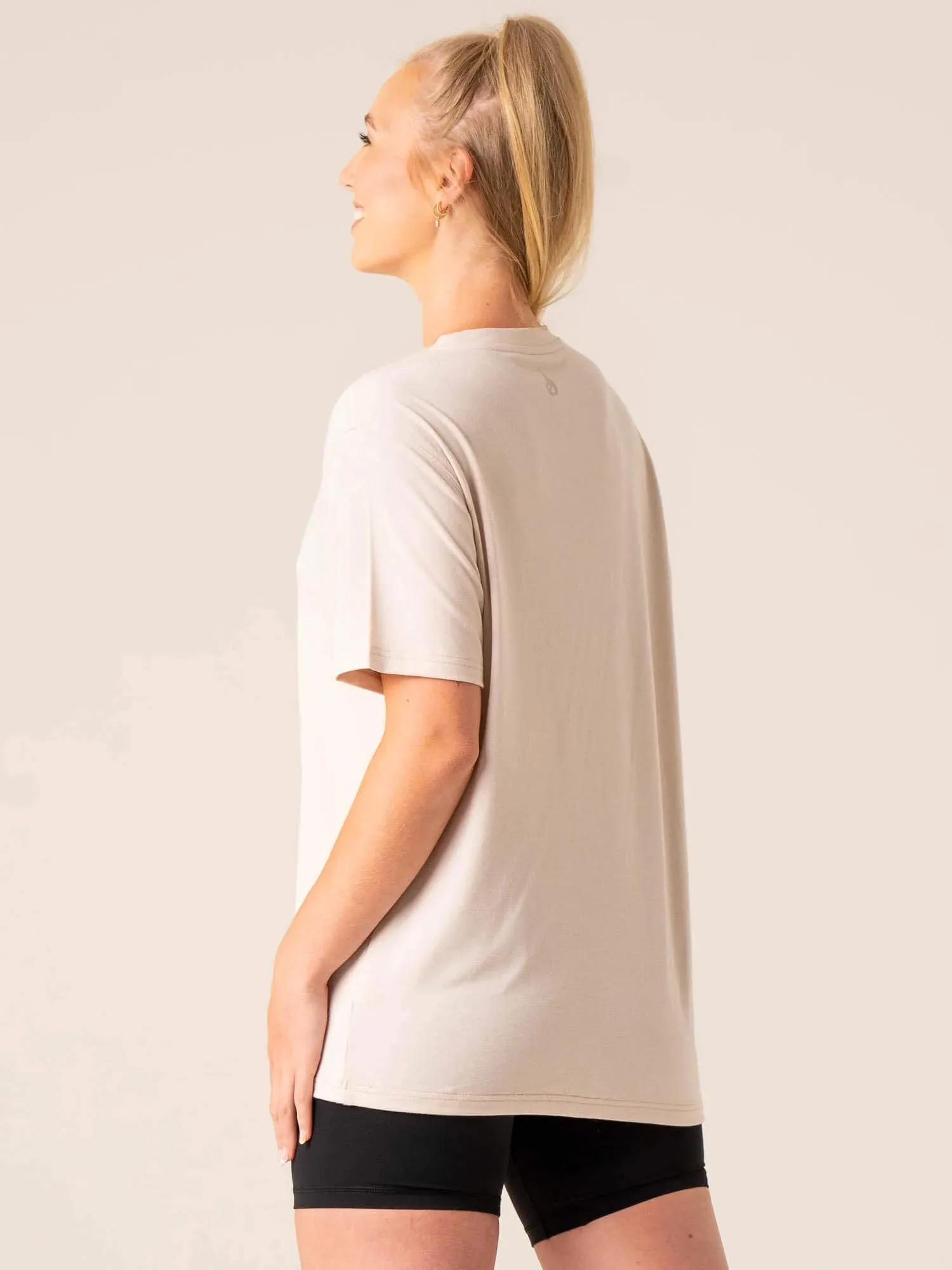 Off Side Longline T-Shirt - Chalk colorful print