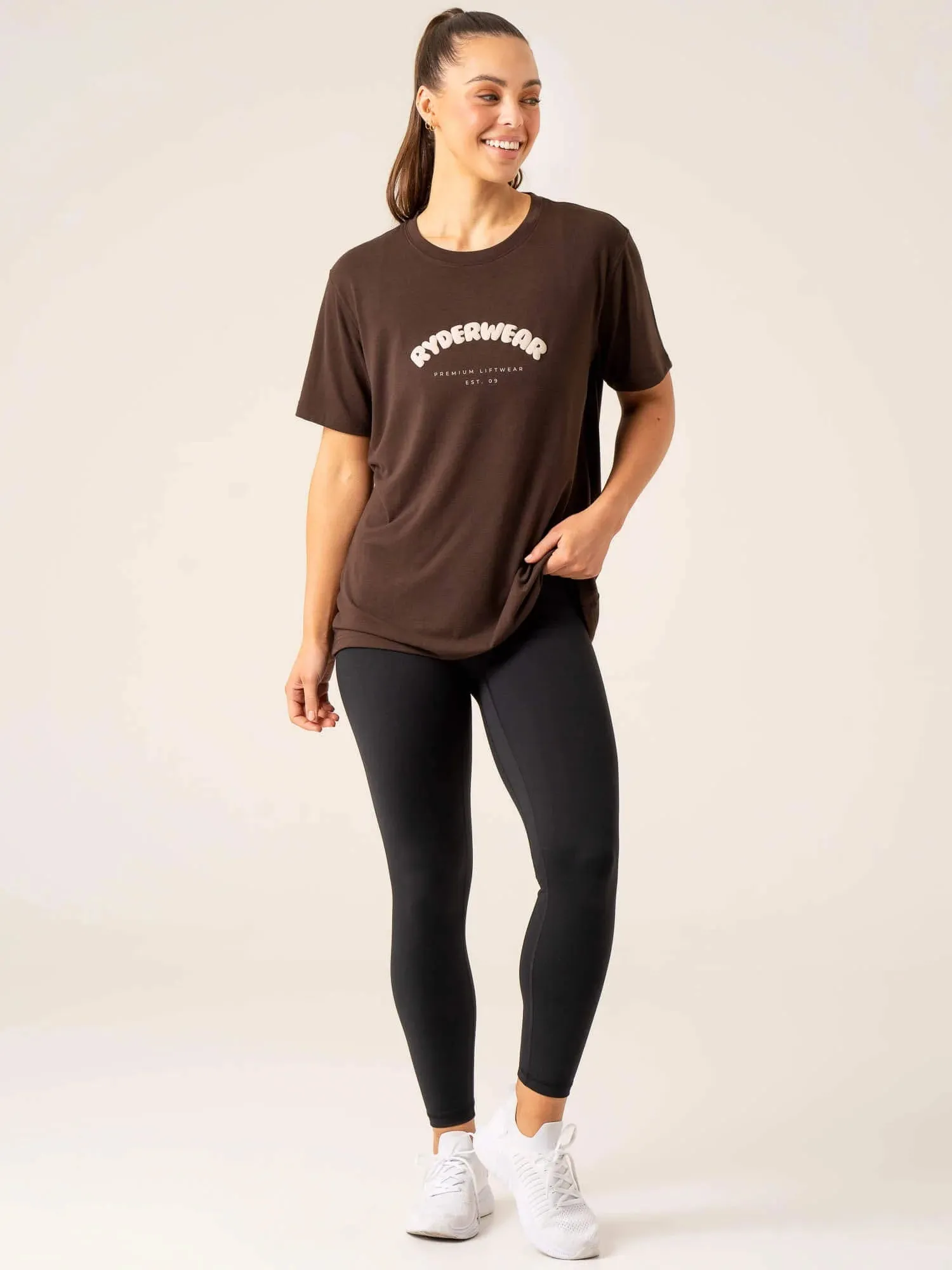 Off Side Longline T-Shirt - Chocolate easy match
