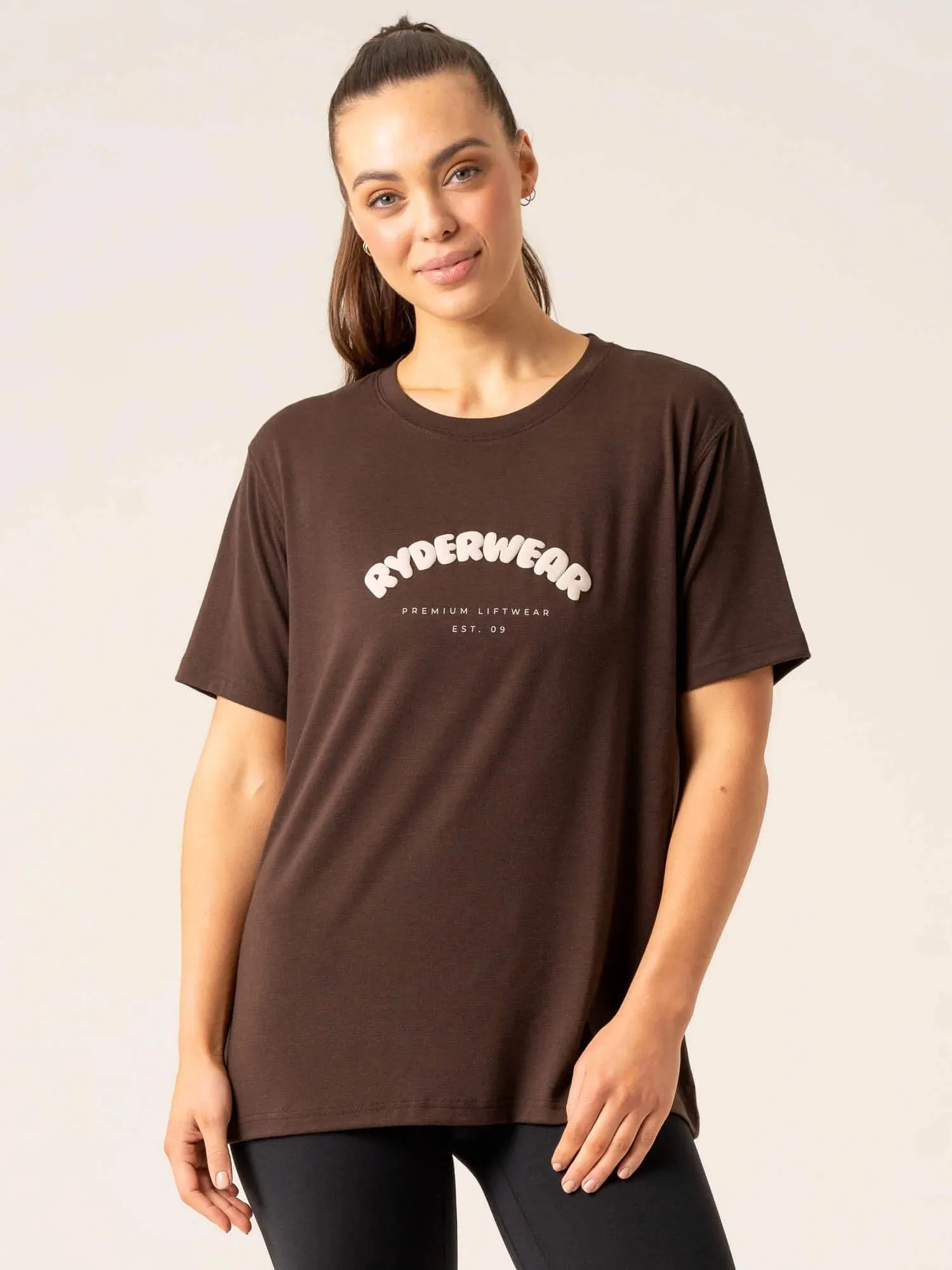 Off Side Longline T-Shirt - Chocolate youthful attitude