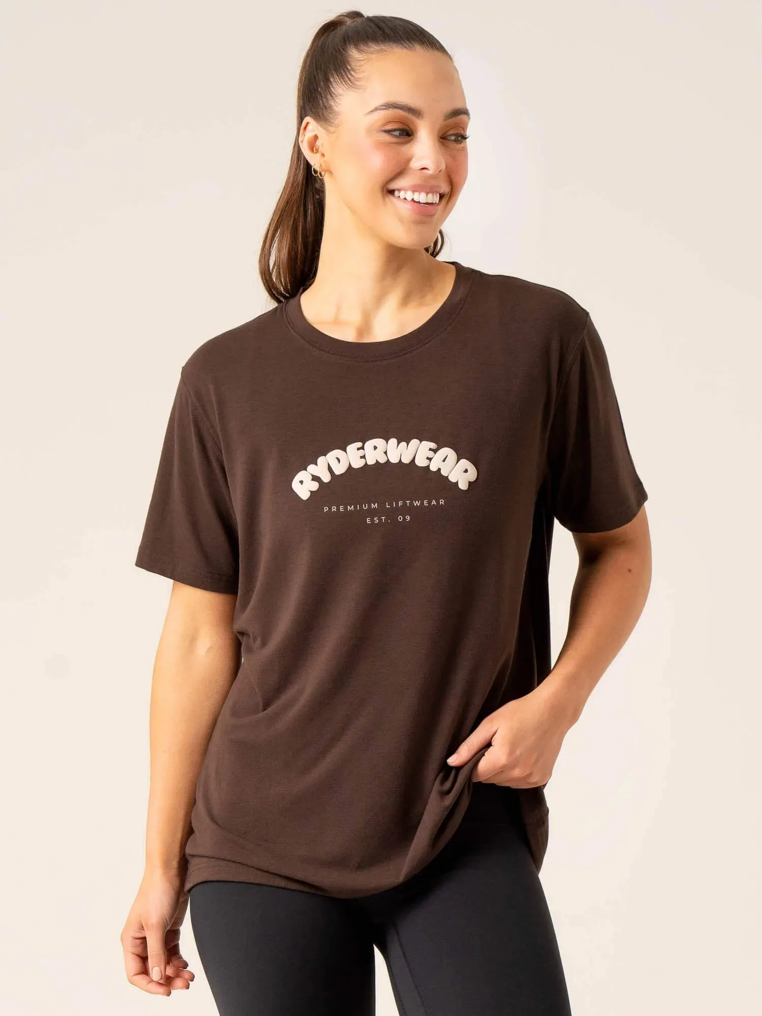 Off Side Longline T-Shirt - Chocolate home wear