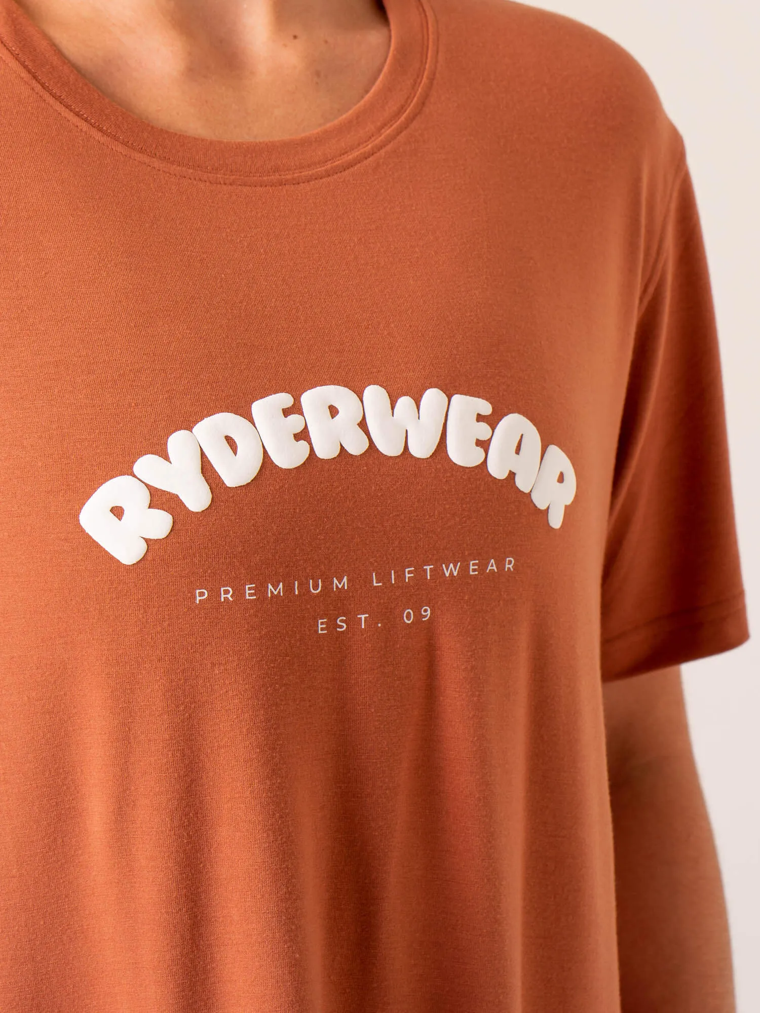 Off Side Longline T-Shirt - Mocha breathable design