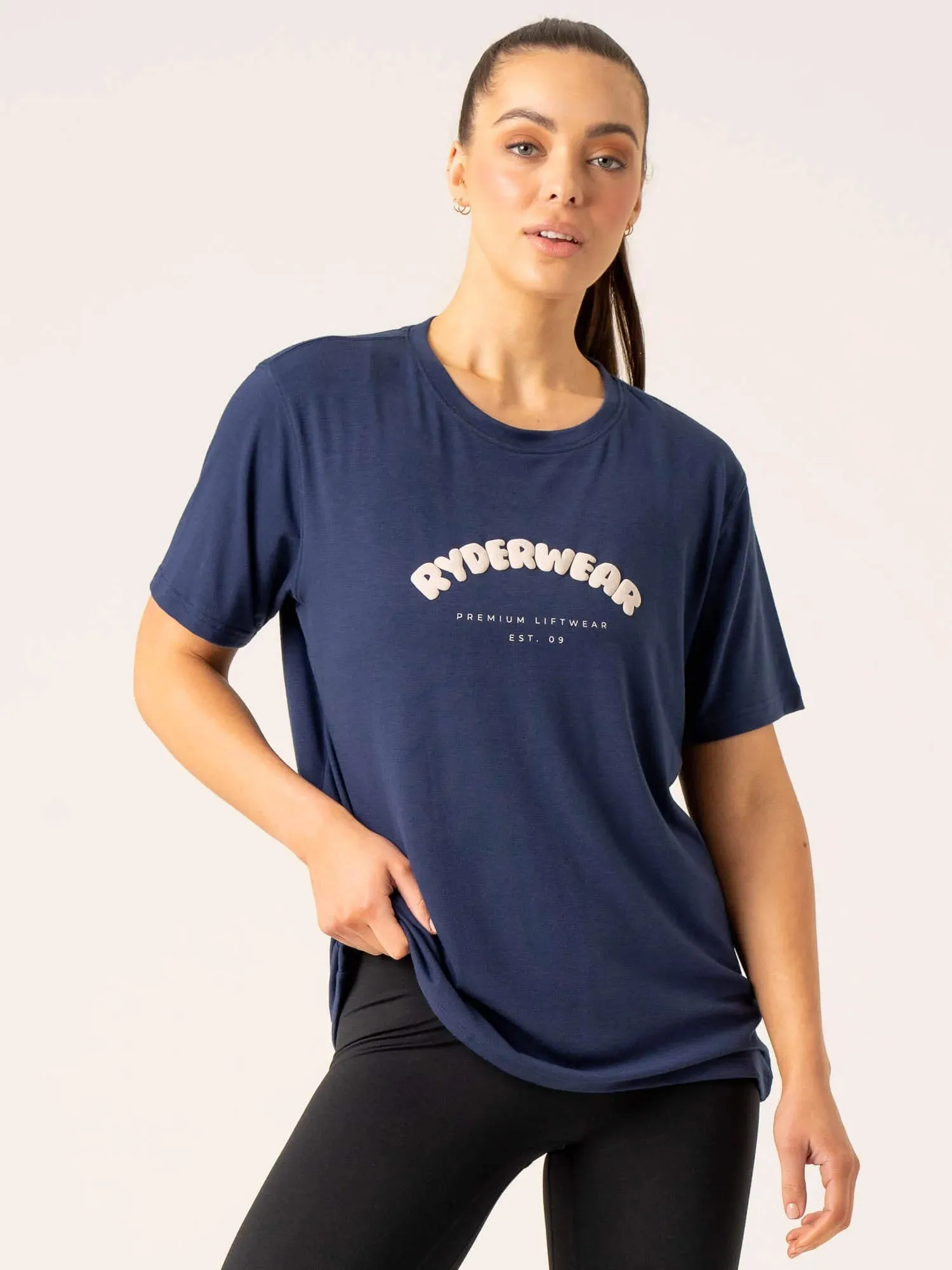 Off Side Longline T-Shirt - Navy light versatile