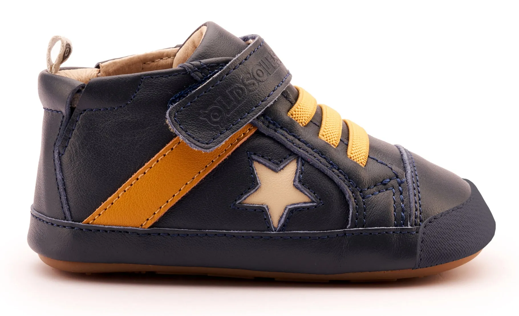 Old Soles Boy's 0074RT Roller Casual Shoes - Navy / Yema / Cream flexible fit