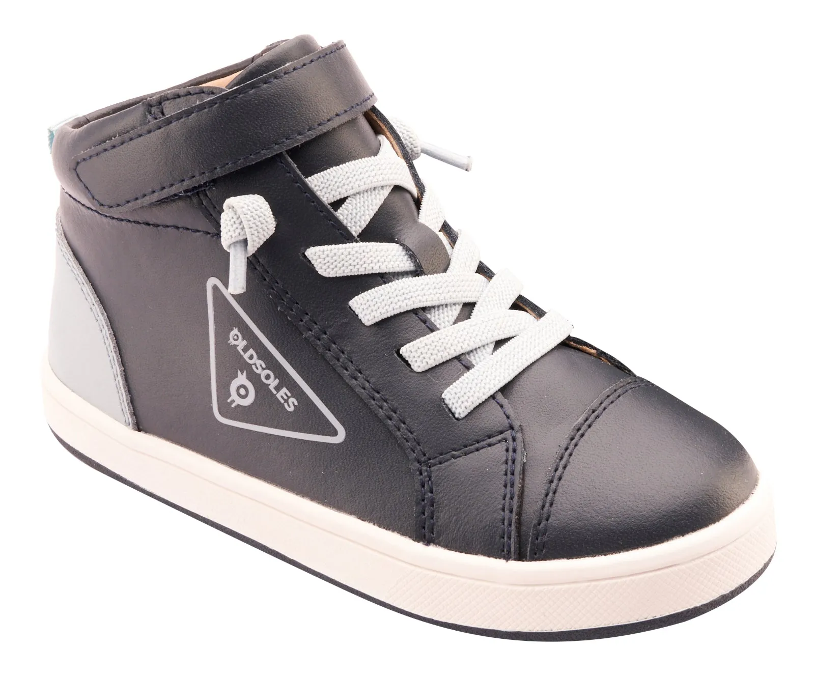 Old Soles Boy's 1000 Brigade High Top Casual Shoes - Navy / Dusty Blue / White Navy Sole dress down
