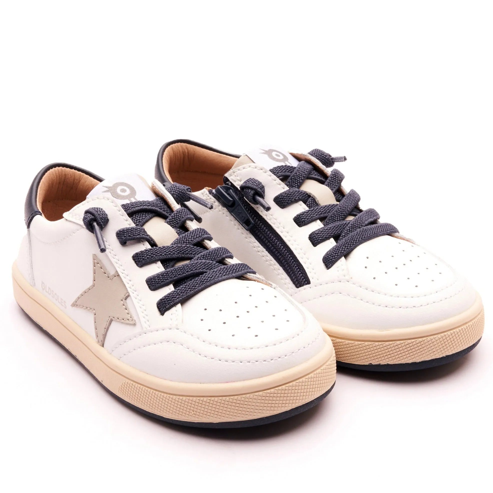 Old Soles Boy's 1006 Platinum Runner Casual Shoes - Snow / Navy / Gris / Sporco Navy Sole street mood