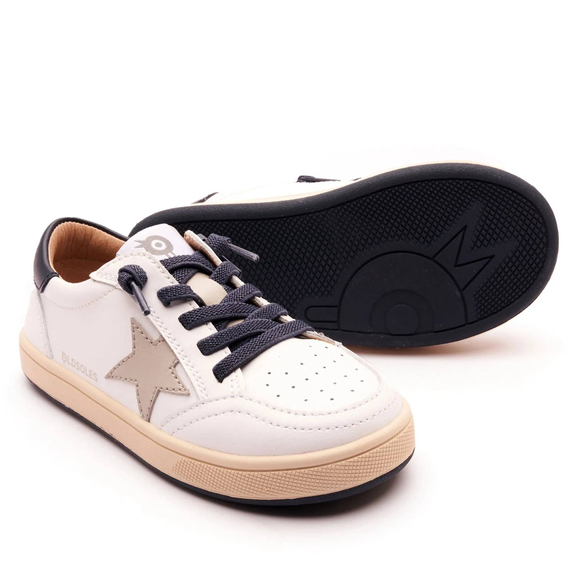 Old Soles Boy's 1006 Platinum Runner Casual Shoes - Snow / Navy / Gris / Sporco Navy Sole vibe relax
