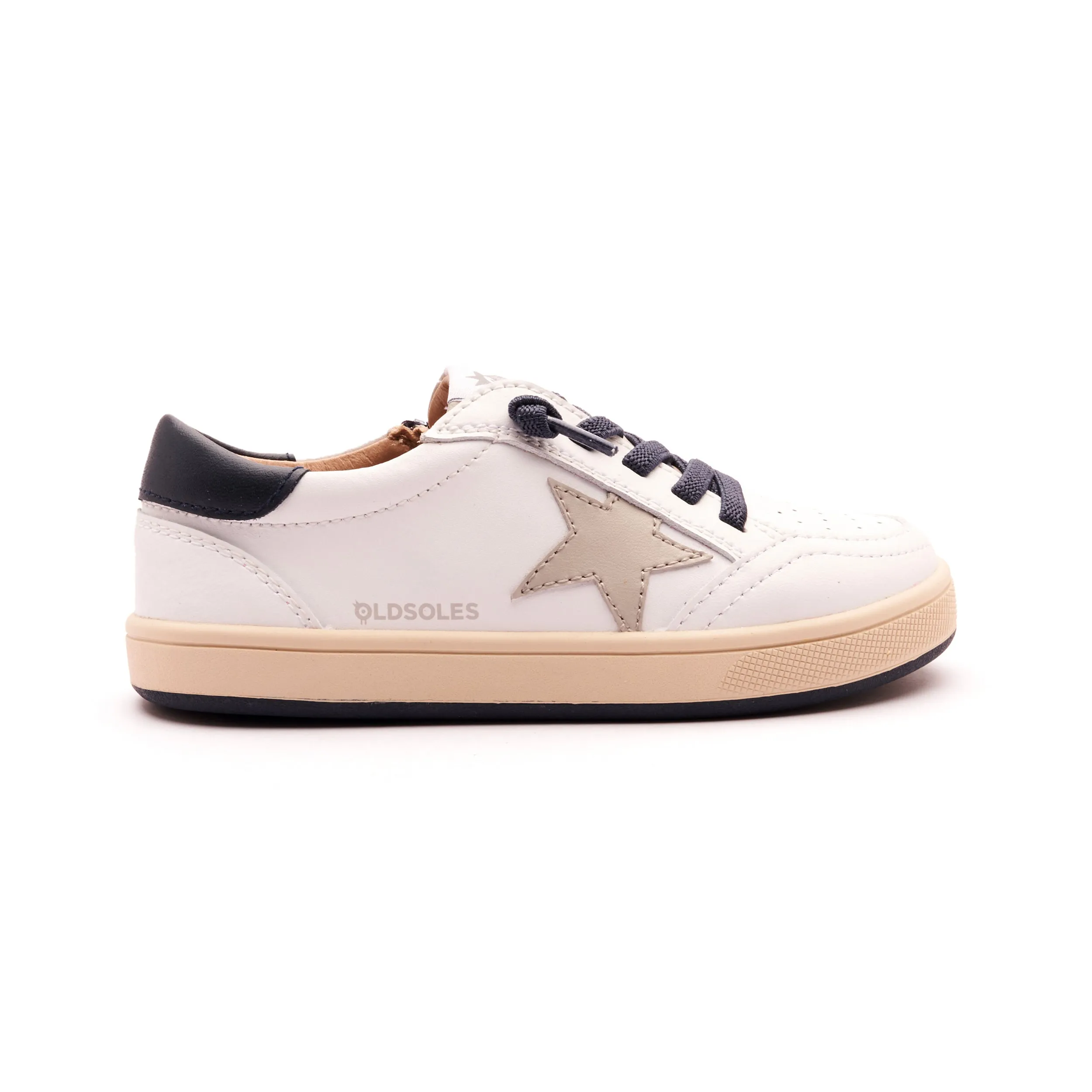 Old Soles Boy's 1006 Platinum Runner Casual Shoes - Snow / Navy / Gris / Sporco Navy Sole comfy street