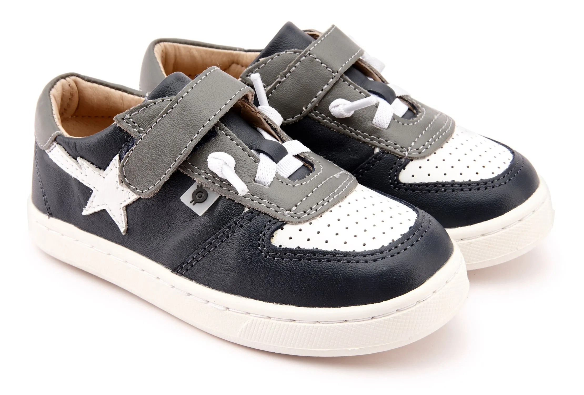Old Soles Boy's 6135 Runsky Sneakers - Navy/Snow/Grey clean edge