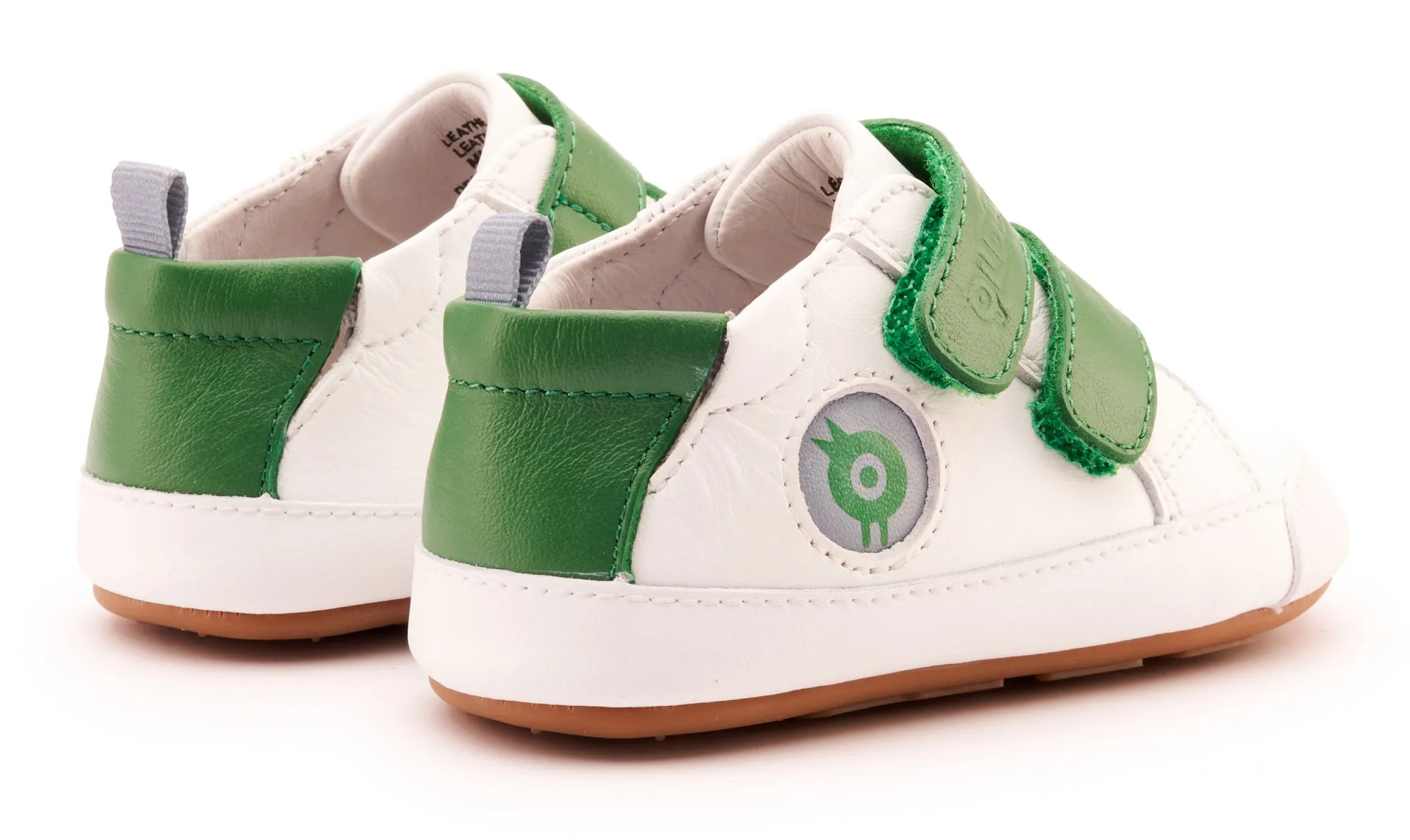 Old Soles Boy's & Girl's 0079RT Badge Bub Casual Shoes - Snow / Green trend touch