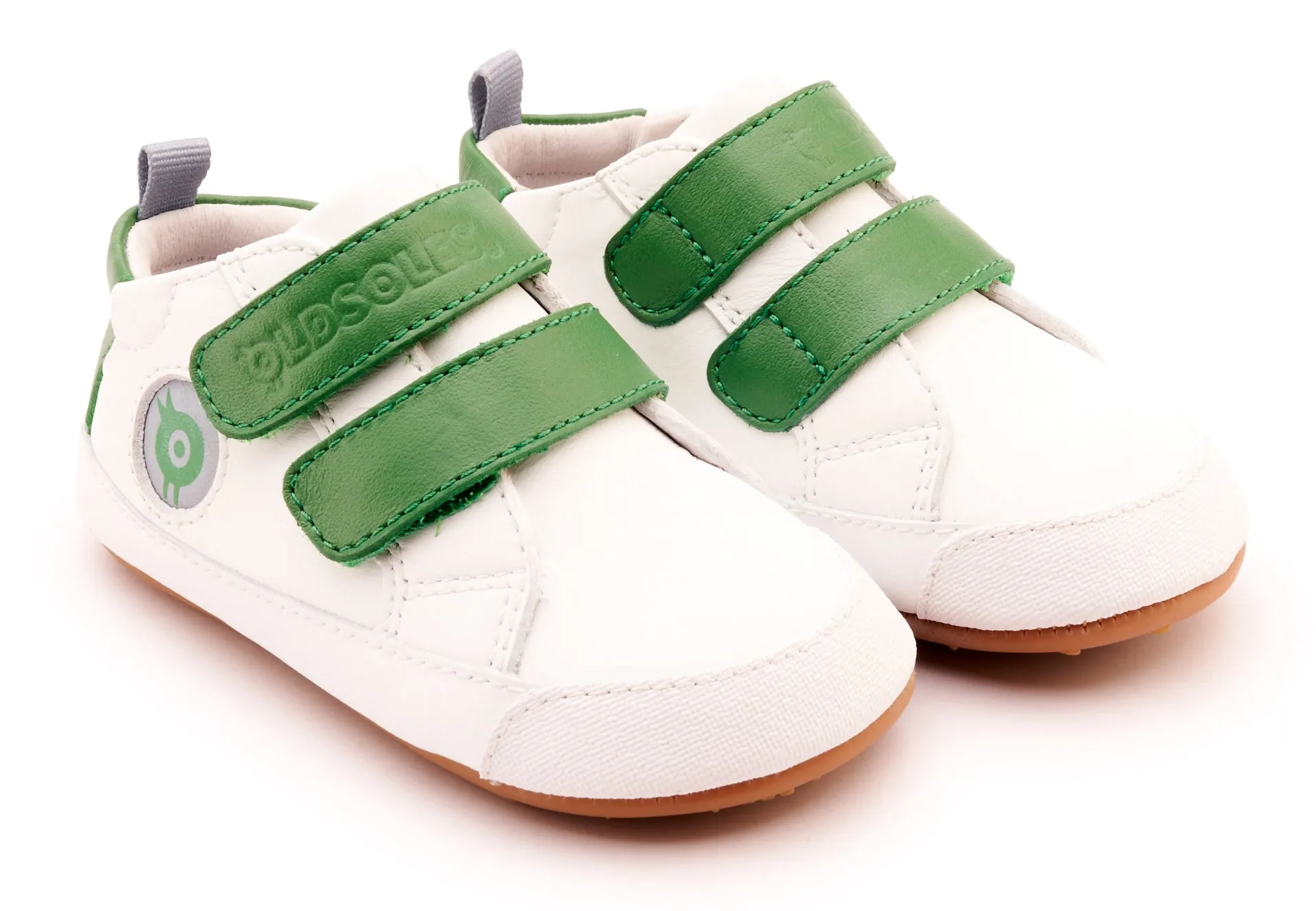 Old Soles Boy's & Girl's 0079RT Badge Bub Casual Shoes - Snow / Green anti slip