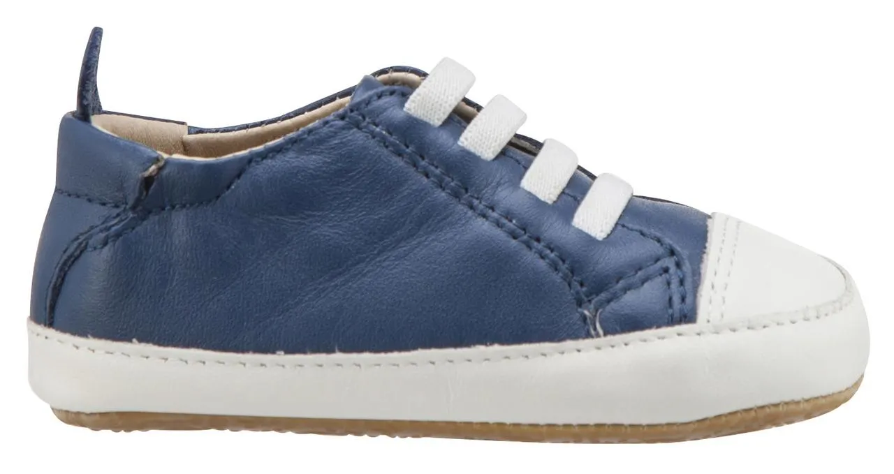 Old Soles Boy's & Girl's 106R Eazy Jogger Vintage Trainer Denim Blue Sneakers easy air
