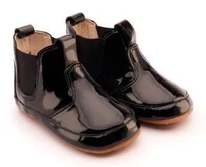 Old Soles Boy's & Girl's 188R Bambini Local Boots/Dress Shoes - Black Patent / Black polished tone