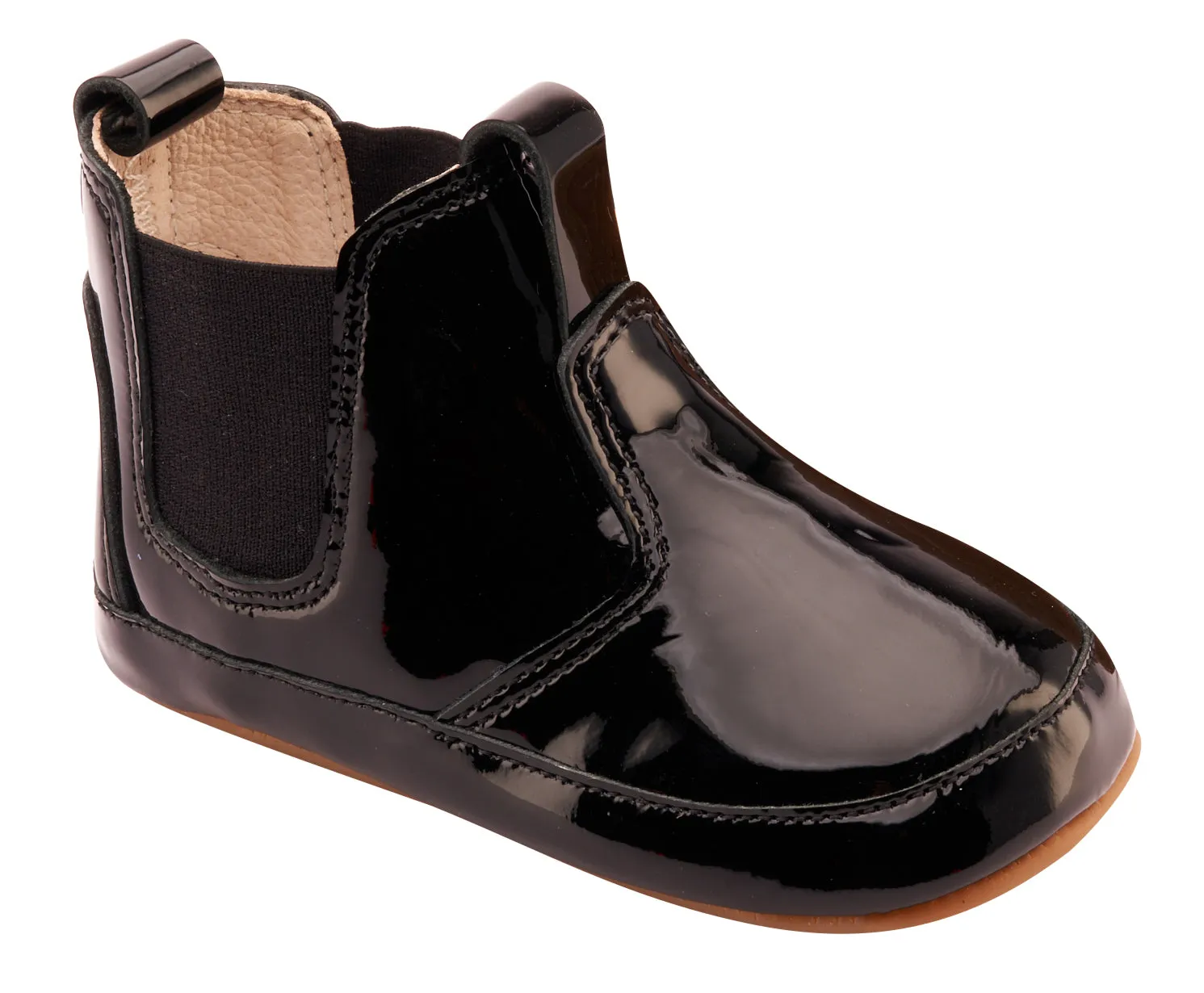 Old Soles Boy's & Girl's 188R Bambini Local Boots/Dress Shoes - Black Patent / Black fit neat