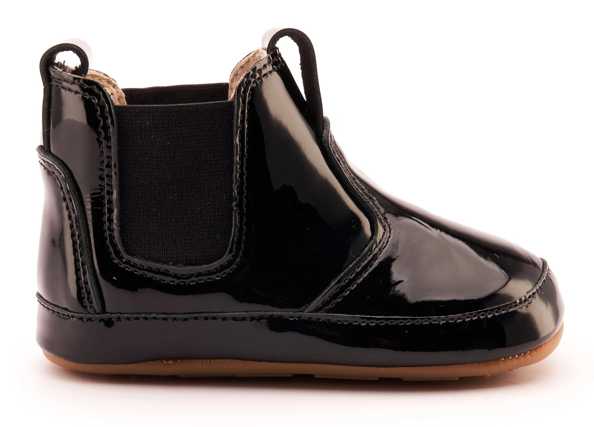 Old Soles Boy's & Girl's 188R Bambini Local Boots/Dress Shoes - Black Patent / Black stable walk
