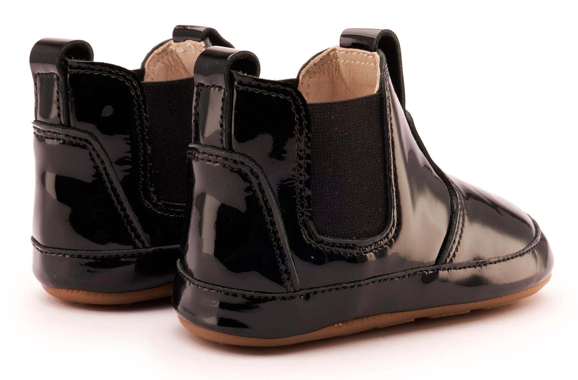 Old Soles Boy's & Girl's 188R Bambini Local Boots/Dress Shoes - Black Patent / Black trend seeker