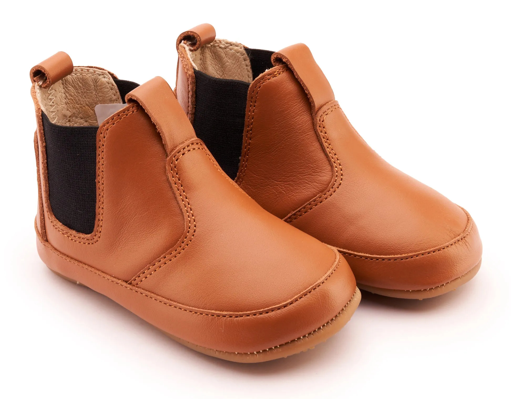 Old Soles Boy's & Girl's 188R Bambini Local Boots/Dress Shoes - Tan / Black heritage look