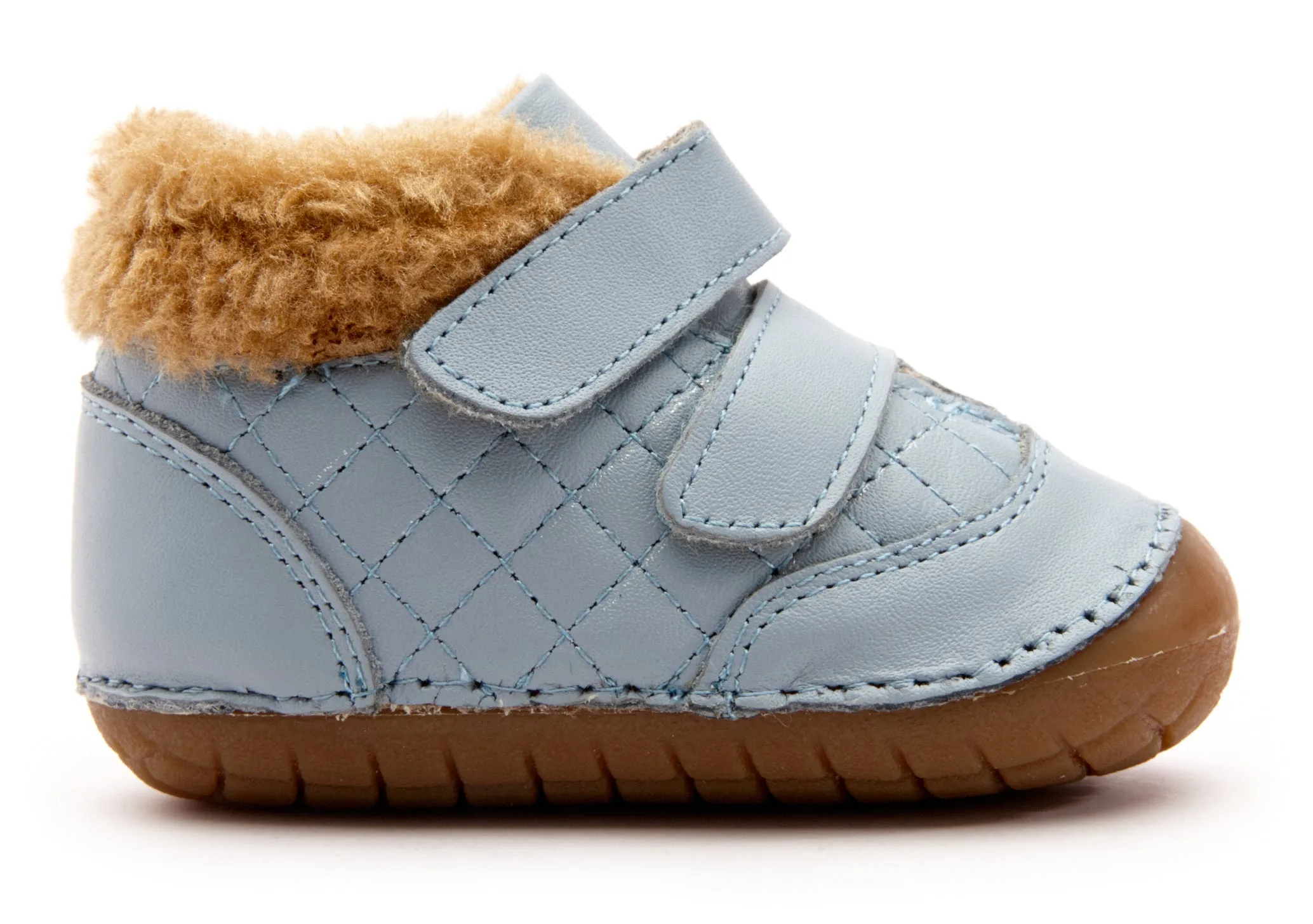 Old Soles Boy's & Girl's 4069 Quilty Bear Pave Sneaker Booties - Dusty Blue neutral edge