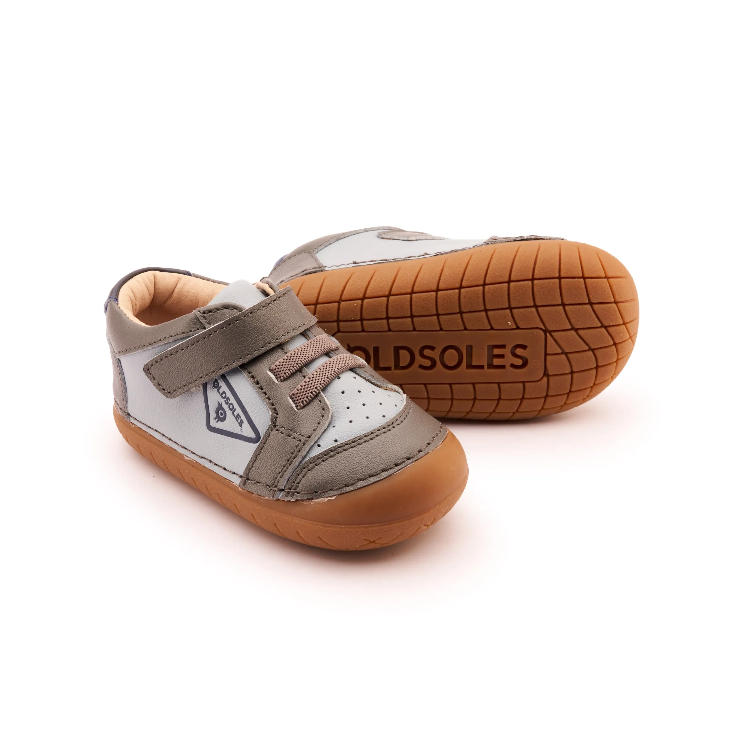 Old Soles Boy's & Girl's 4094 Badge Pave Casual Shoes - Dusty Blue / Grey / Navy go anywhere
