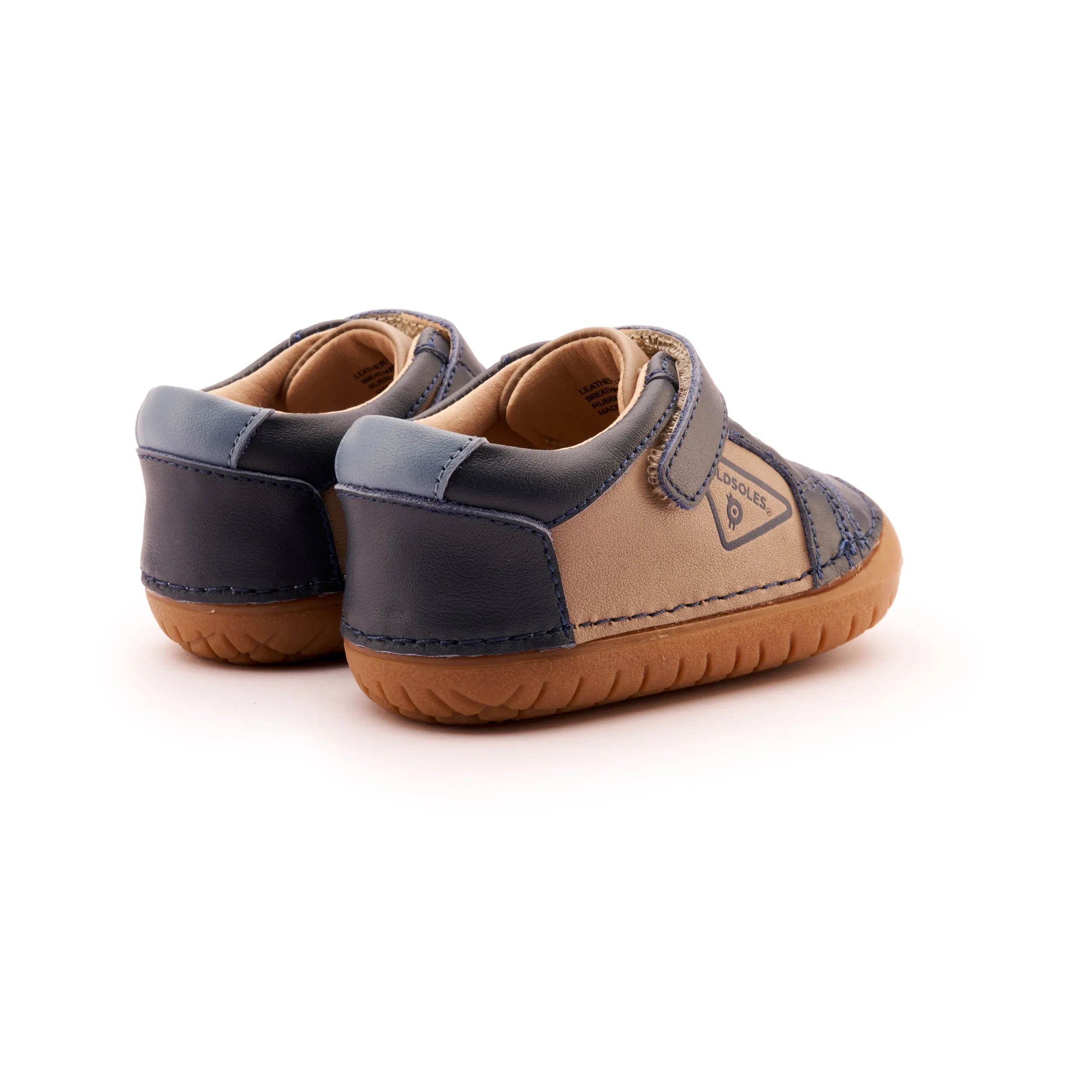 Old Soles Boy's & Girl's 4094 Badge Pave Casual Shoes - Taupe / Navy / Indigo light sole