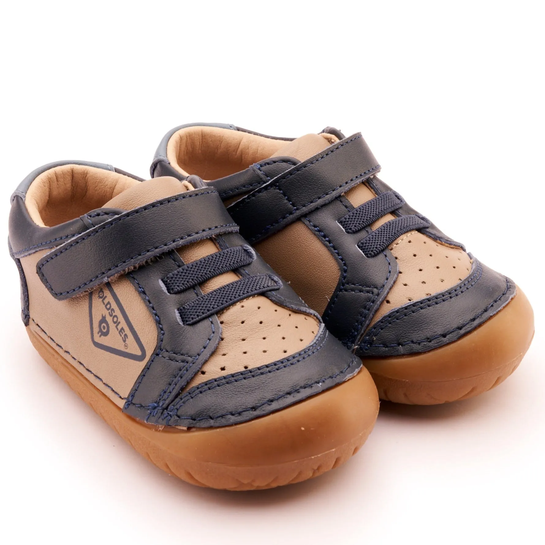 Old Soles Boy's & Girl's 4094 Badge Pave Casual Shoes - Taupe / Navy / Indigo everyday fit