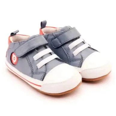 Old Soles Boy's and Girl's 0076RT Team Bub Casual Shoes - Indigo / Bright Red calm fit